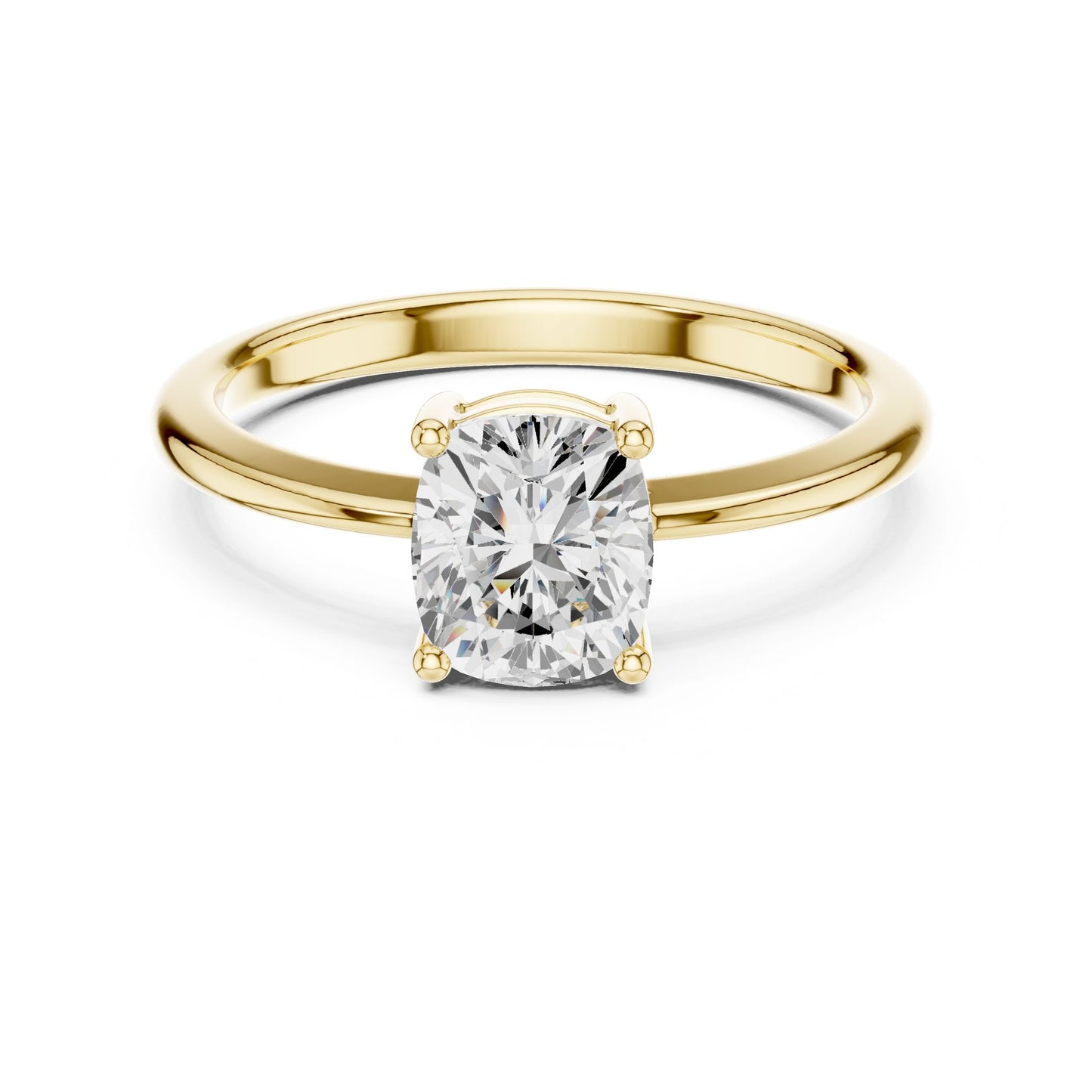 Cushion Lab Grown Diamond Solitaire Engagement Ring