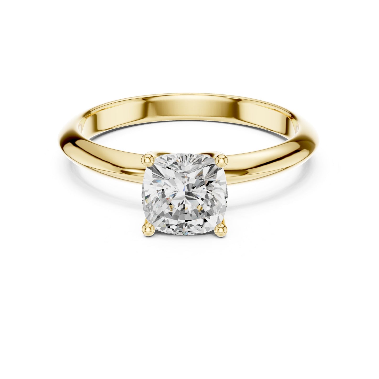 Cushion Lab Grown Diamond Solitaire Engagement Ring