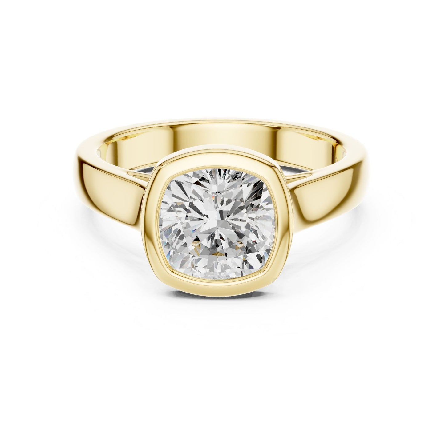 Cushion Lab Grown Diamond Solitaire Engagement Ring