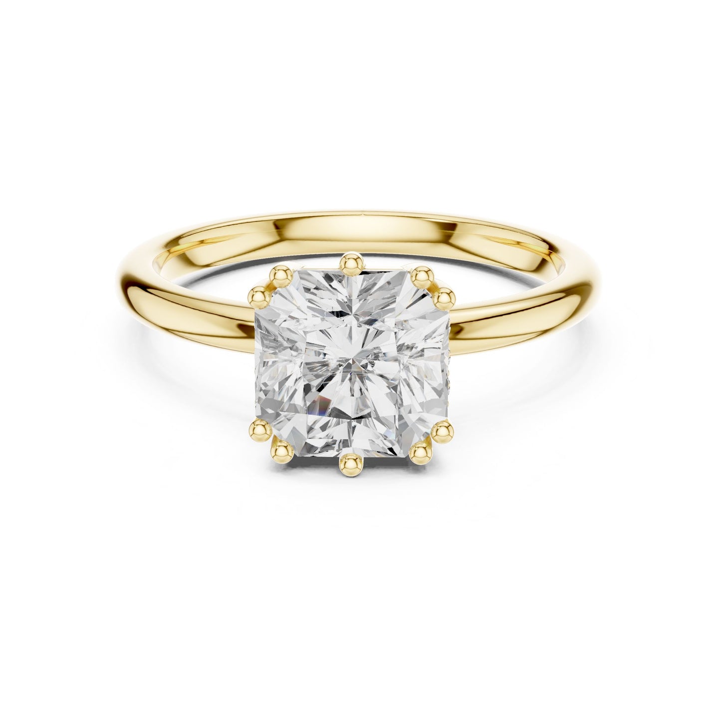 Cushion Lab Grown Diamond Solitaire Engagement Ring