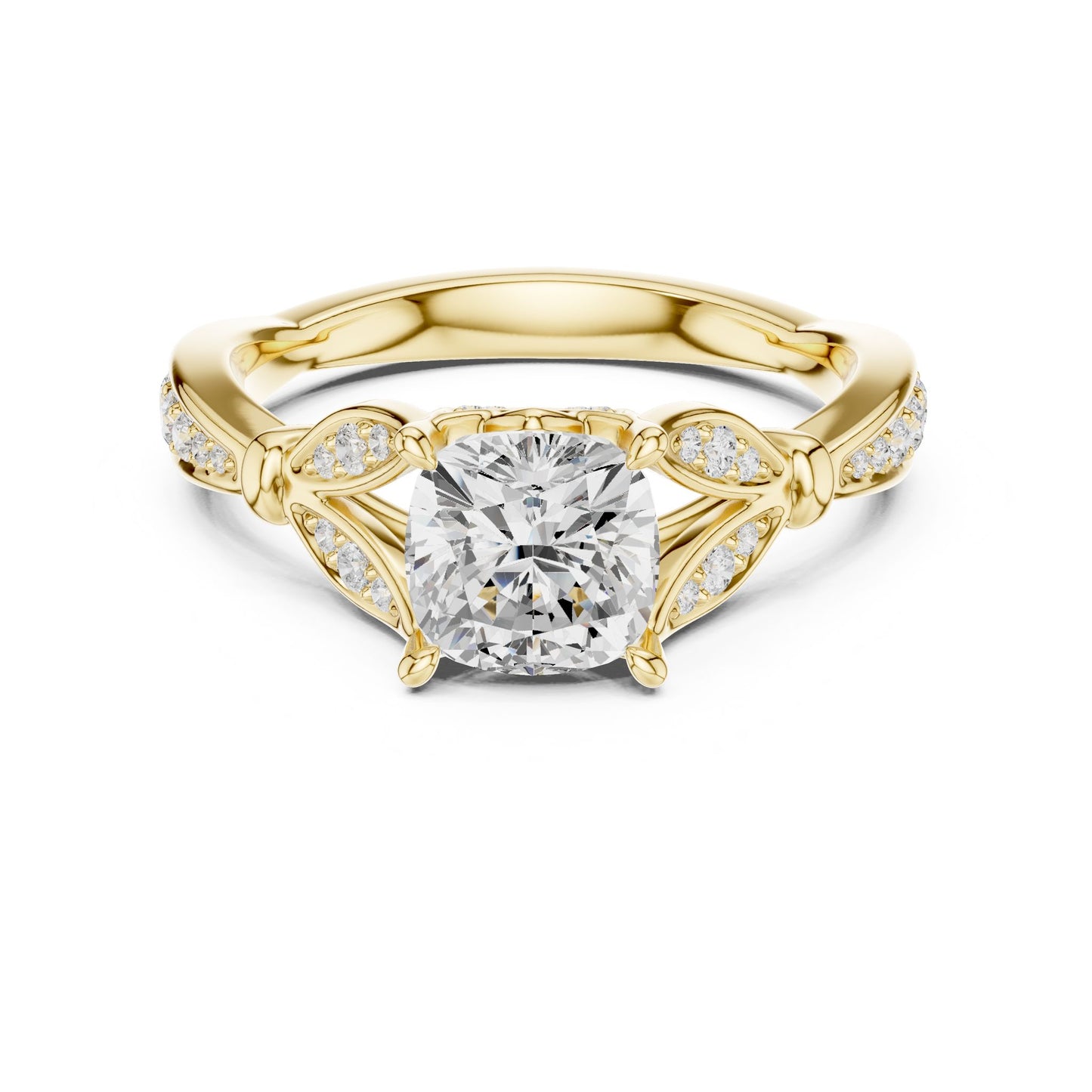 Cushion Lab Grown Diamond Vintage Engagement Ring