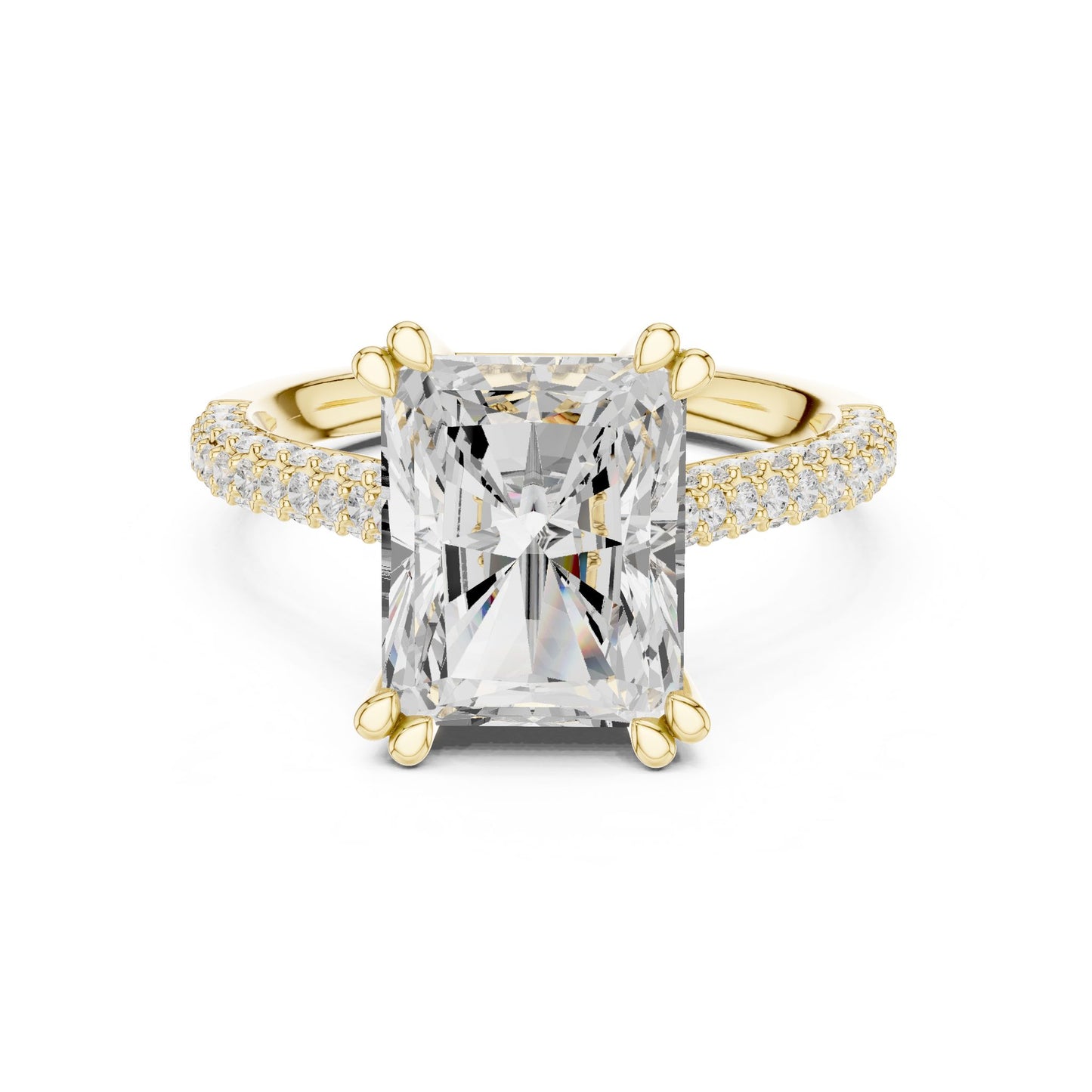 Emerald Lab Grown Diamond Pave Engagement Ring