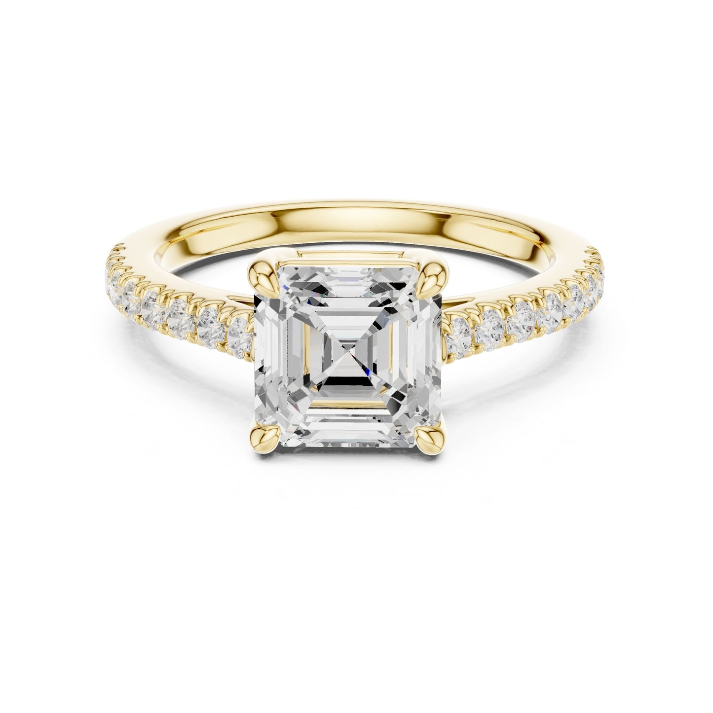 Emerald Lab Grown Diamond Pave Engagement Ring