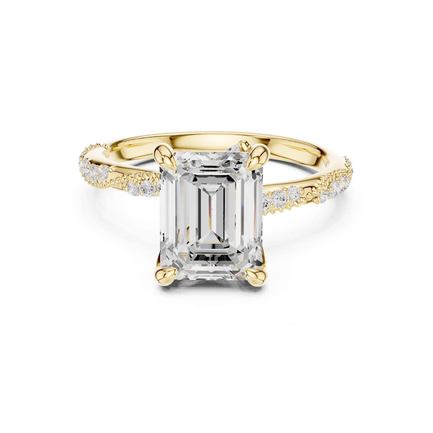 Emerald Lab Grown Diamond Pave Engagement Ring