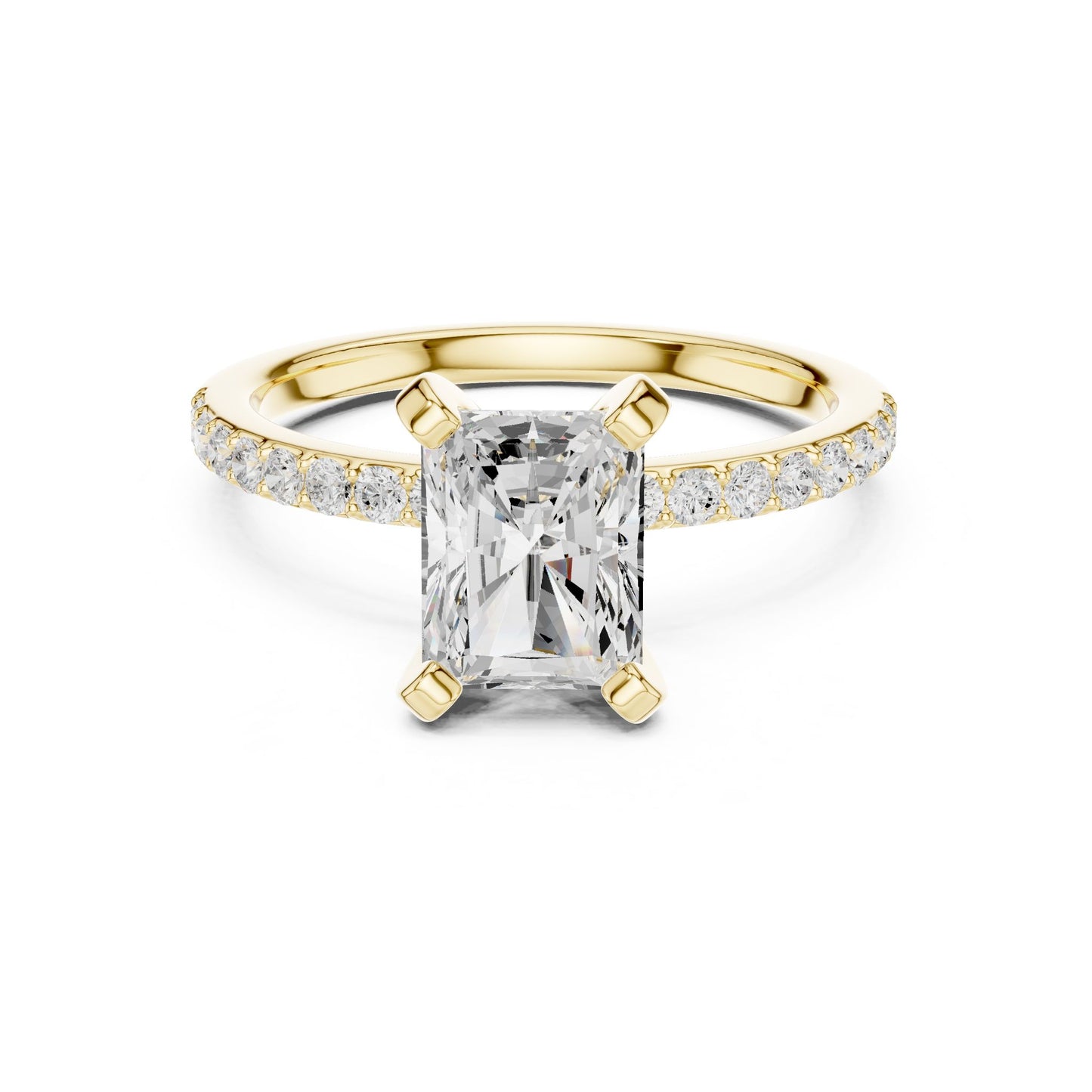 Emerald Lab Grown Diamond Pave Engagement Ring