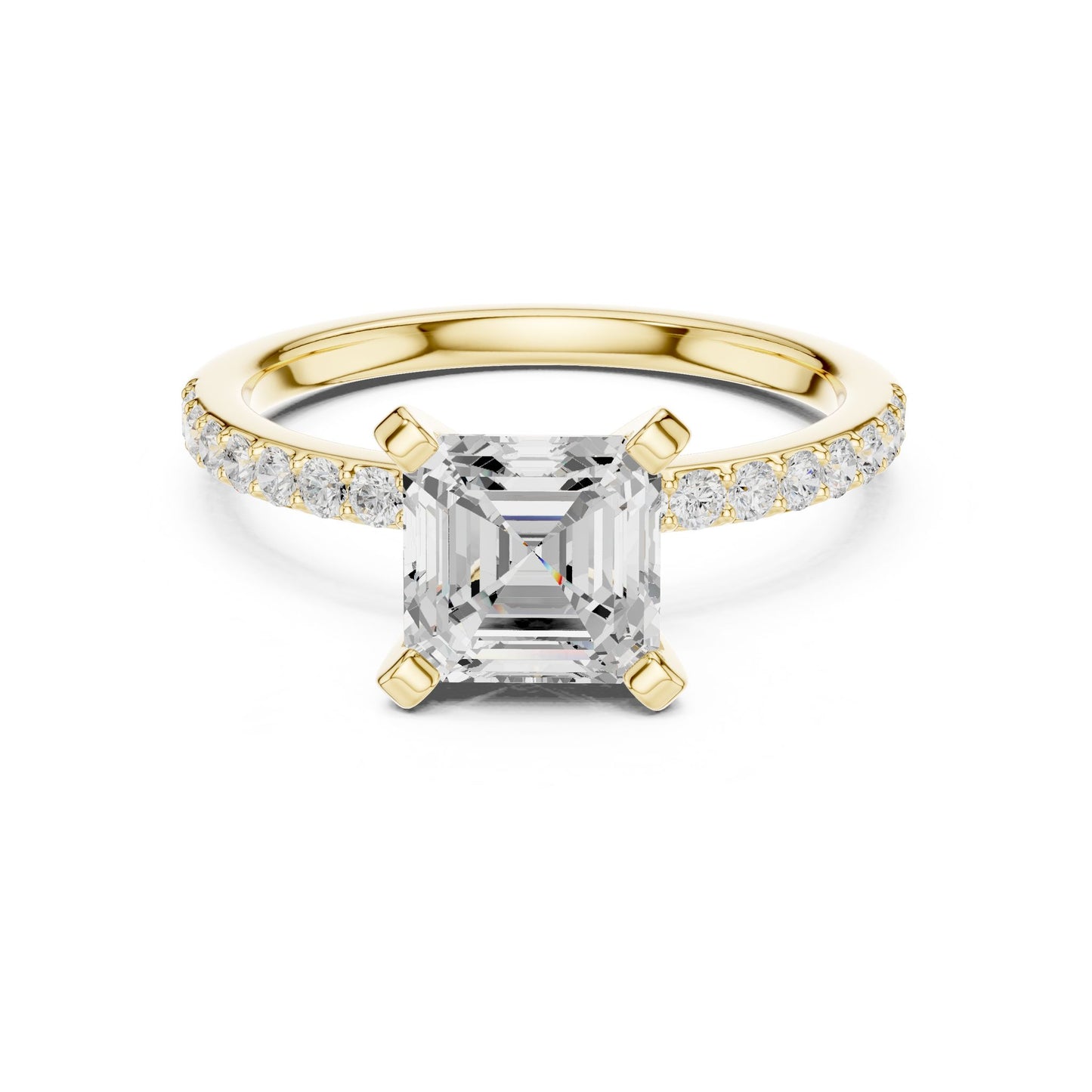 Emerald Lab Grown Diamond Pave Engagement Ring