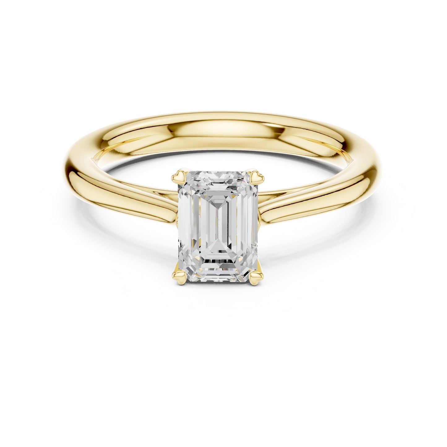 Emerald Lab Grown Diamond Solitaire Engagement Ring