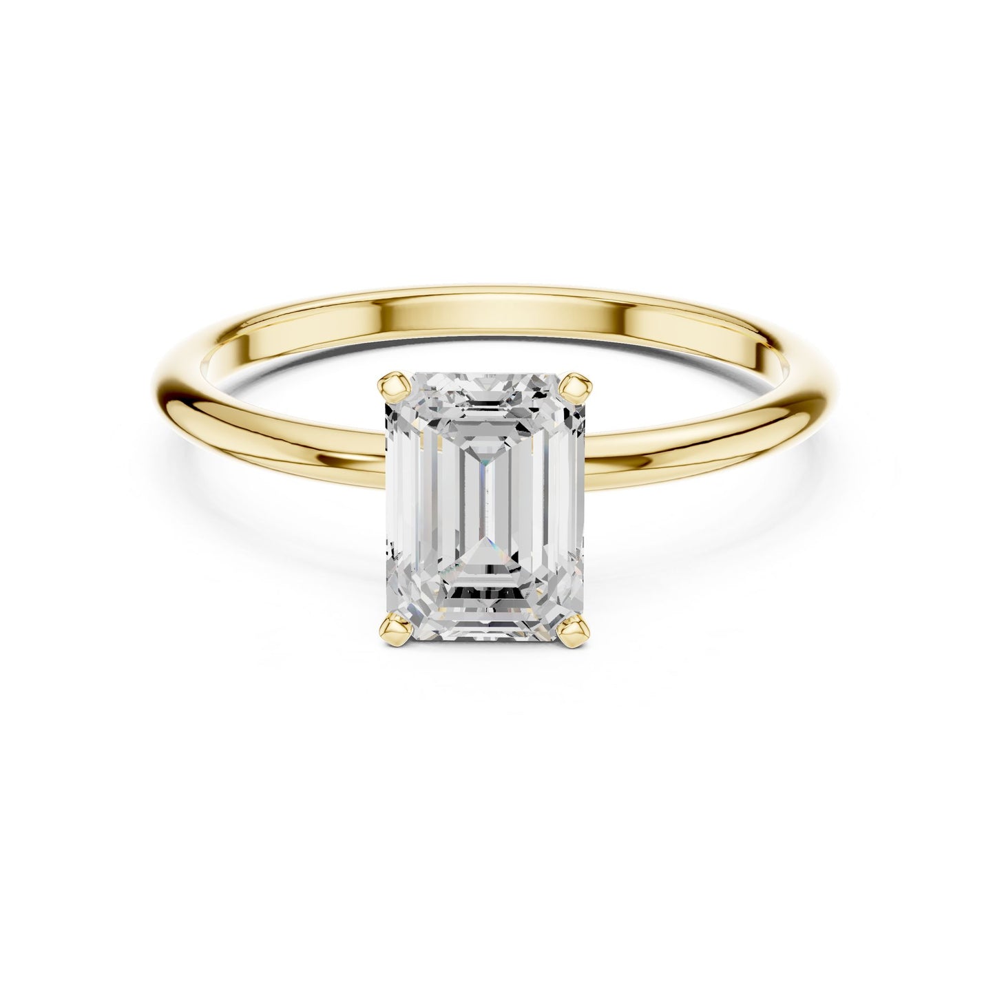Emerald Lab Grown Diamond Solitaire Engagement Ring