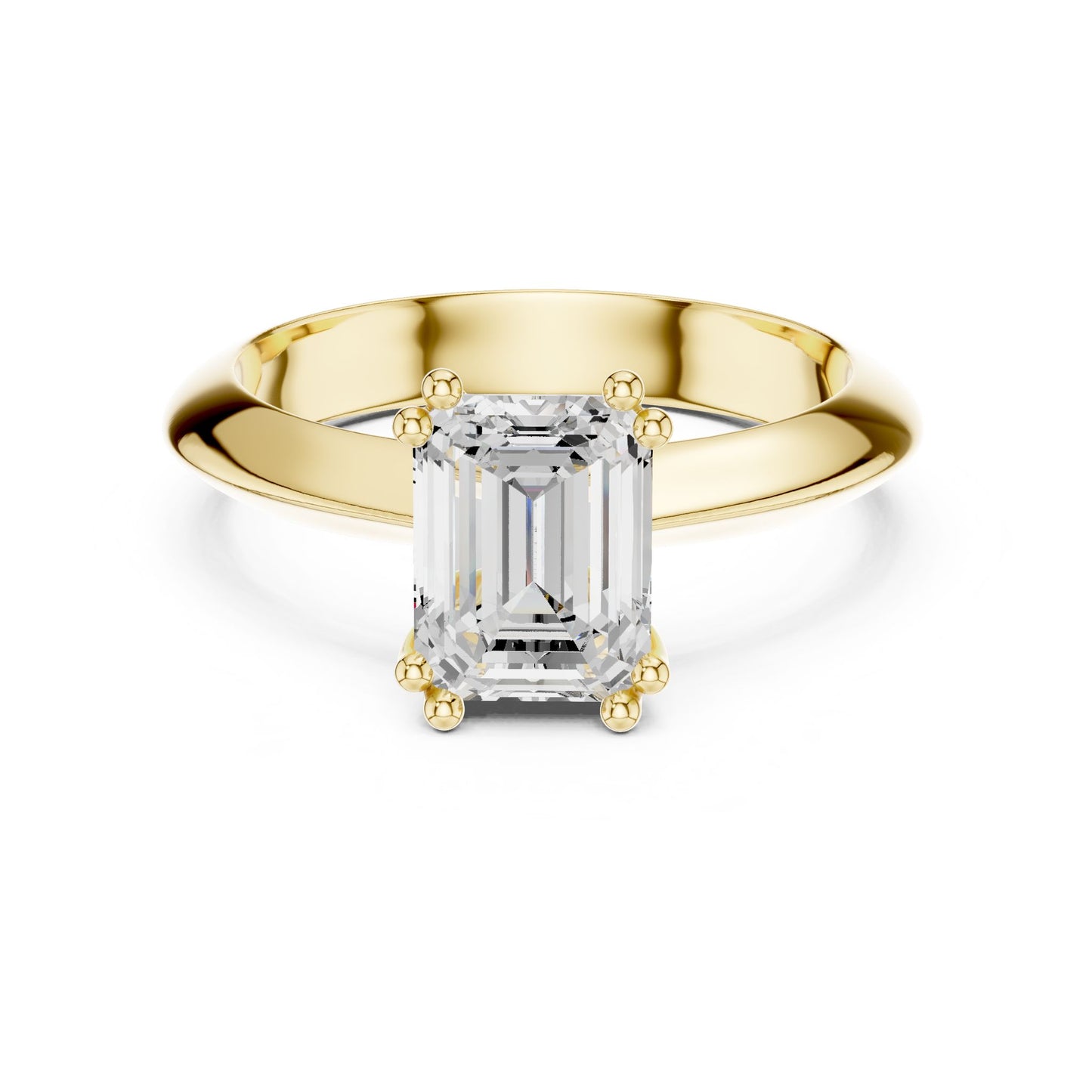 Emerald Lab Grown Diamond Solitaire Engagement Ring