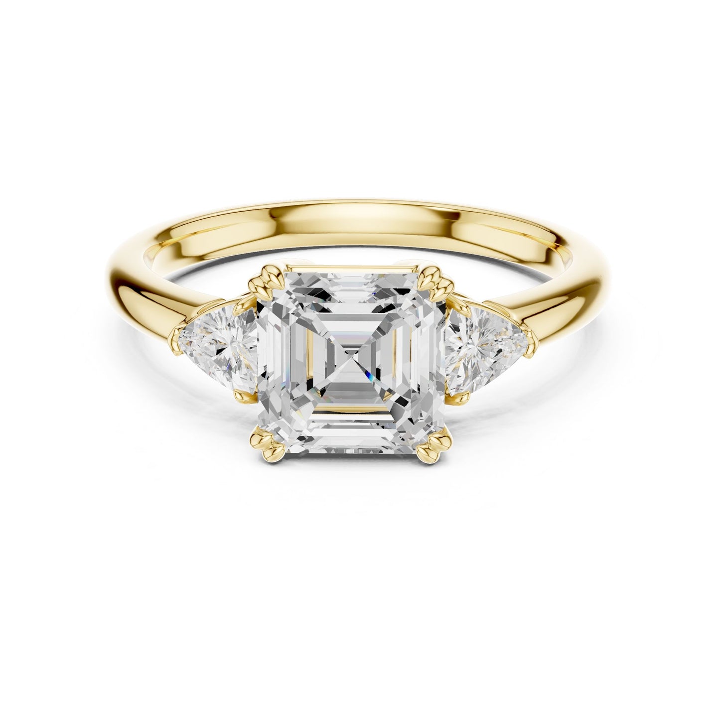 Emerald Lab Grown Diamond Three-Stone Engagement Ring