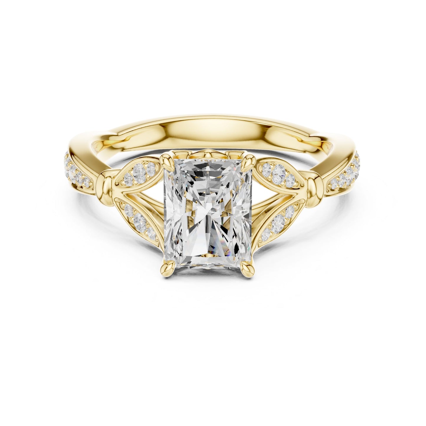 Emerald Lab Grown Diamond Vintage Engagement Ring