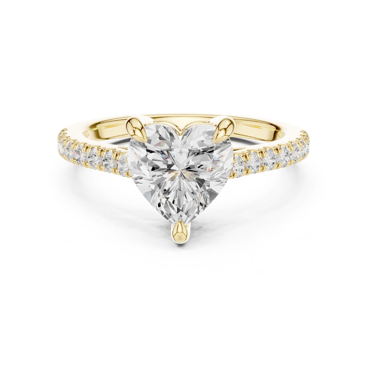 Heart Lab Grown Diamond Pave Engagement Ring