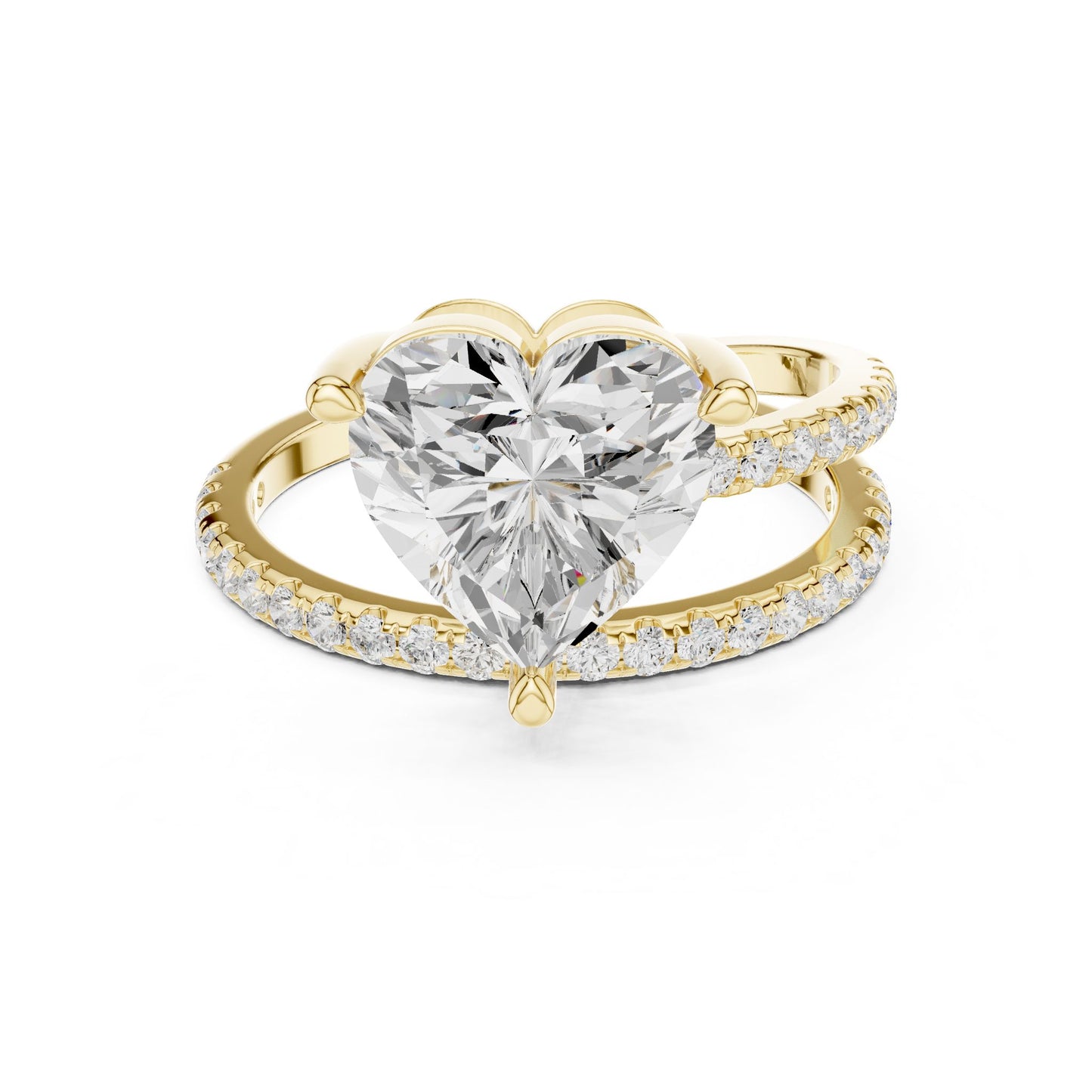 Heart Lab Grown Diamond Pave Engagement Ring
