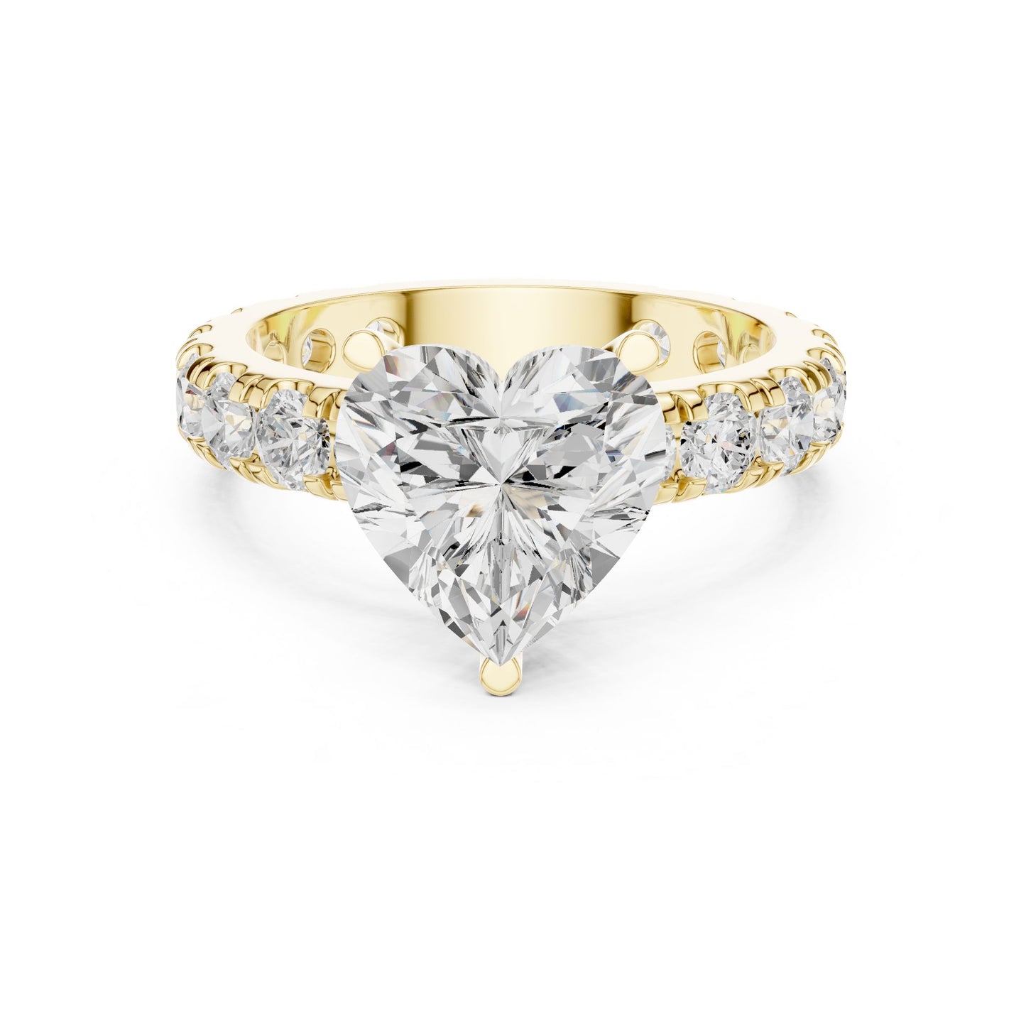 Heart Lab Grown Diamond Pave Engagement Ring