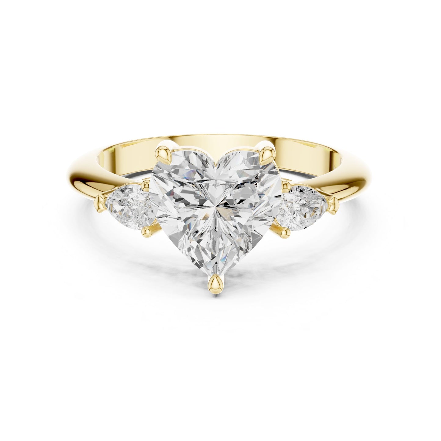 Heart Lab Grown Diamond Three-Stone Engagement Ring