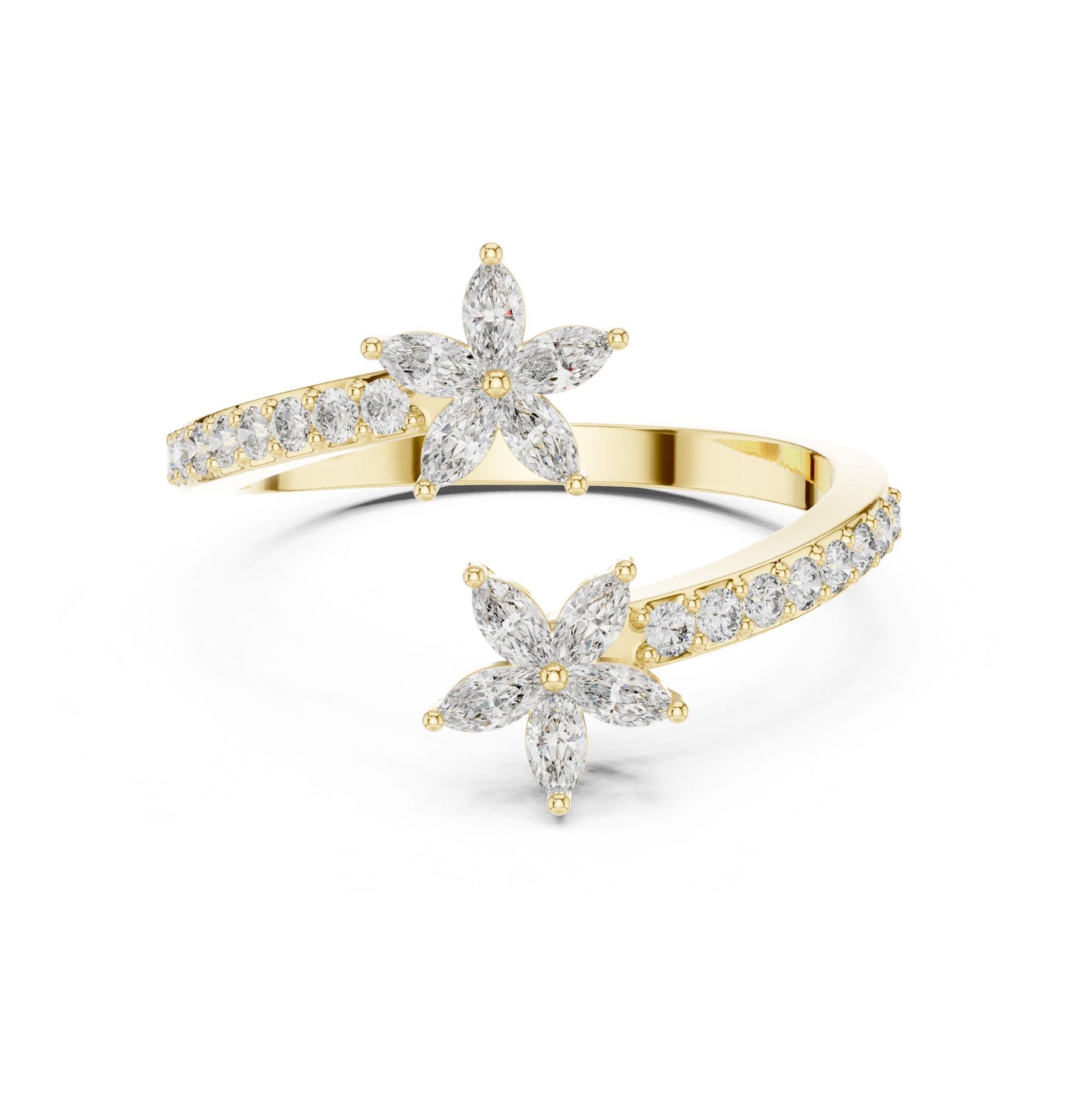 Marquise Lab Grown Diamond Bypass Engagement Ring