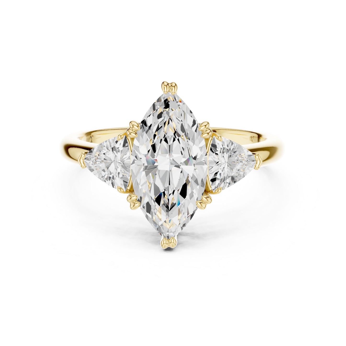 Marquise Lab Grown Diamond Three-Stone Engagement Ring