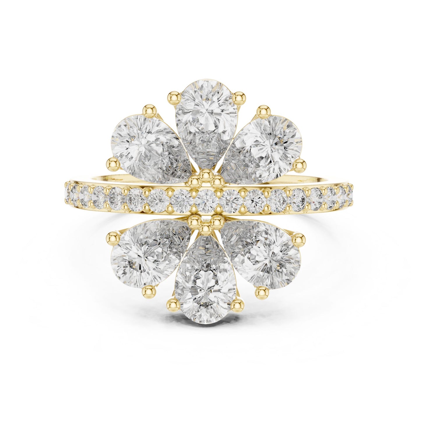 Oval Lab Grown Diamond Cluster Engagement Ring