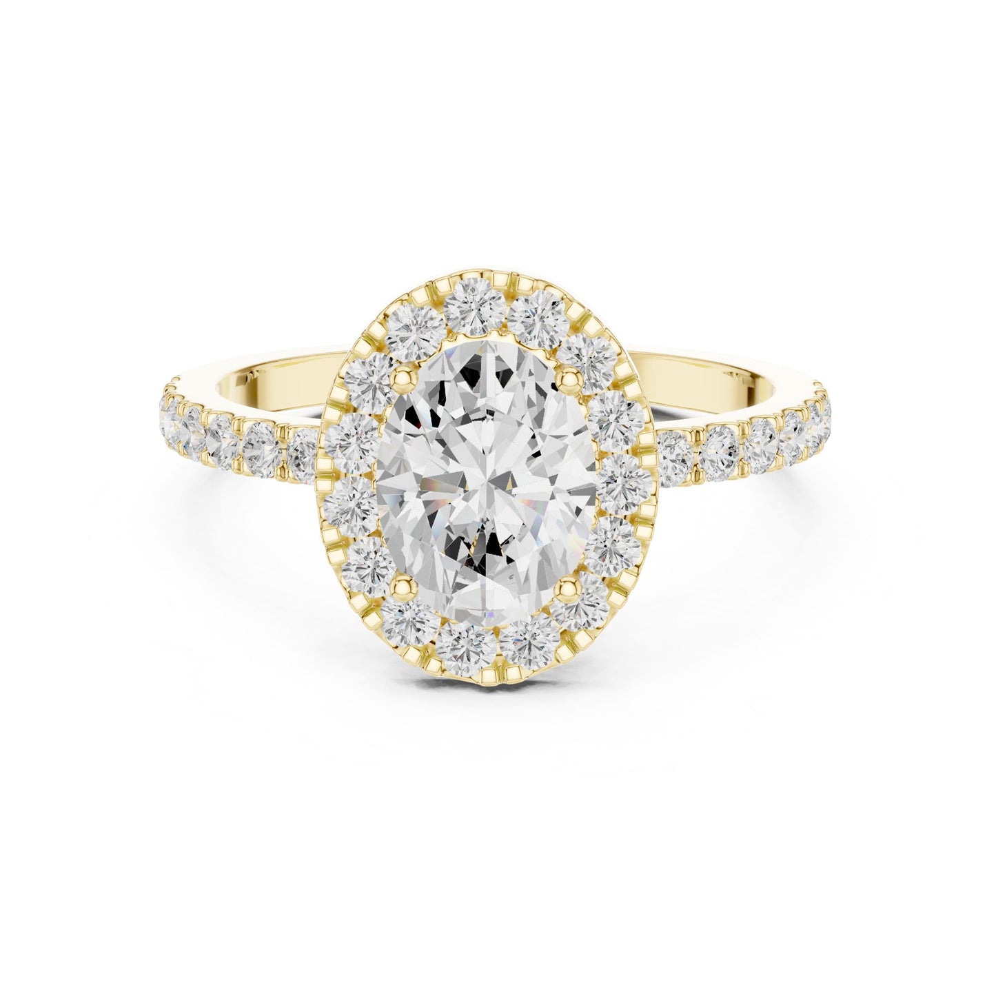 Oval Lab Grown Diamond Halo Engagement Ring
