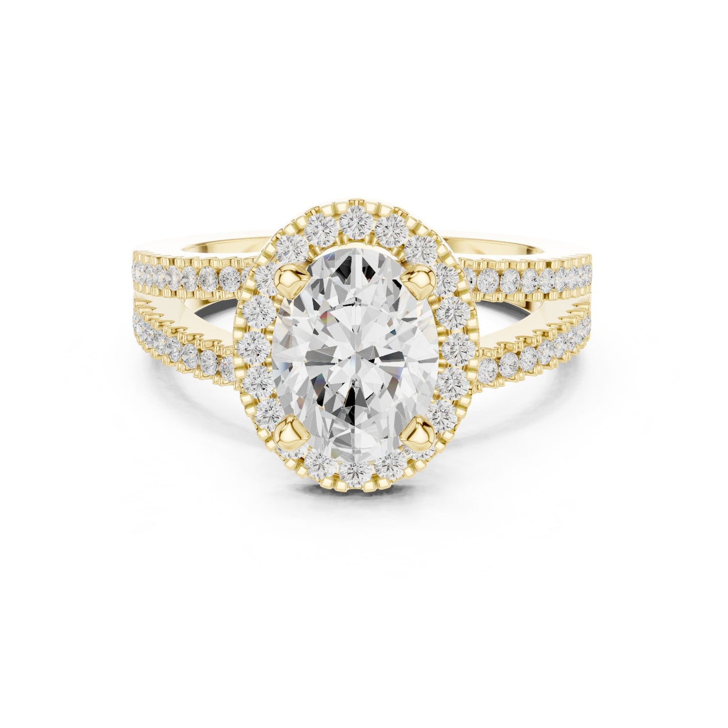 Oval Lab Grown Diamond Halo Engagement Ring