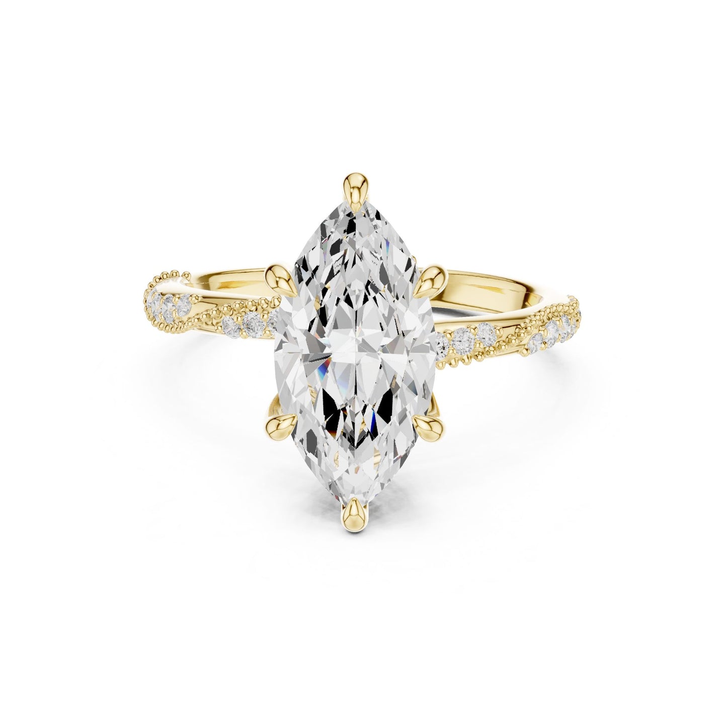 Oval Lab Grown Diamond Pave Engagement Ring