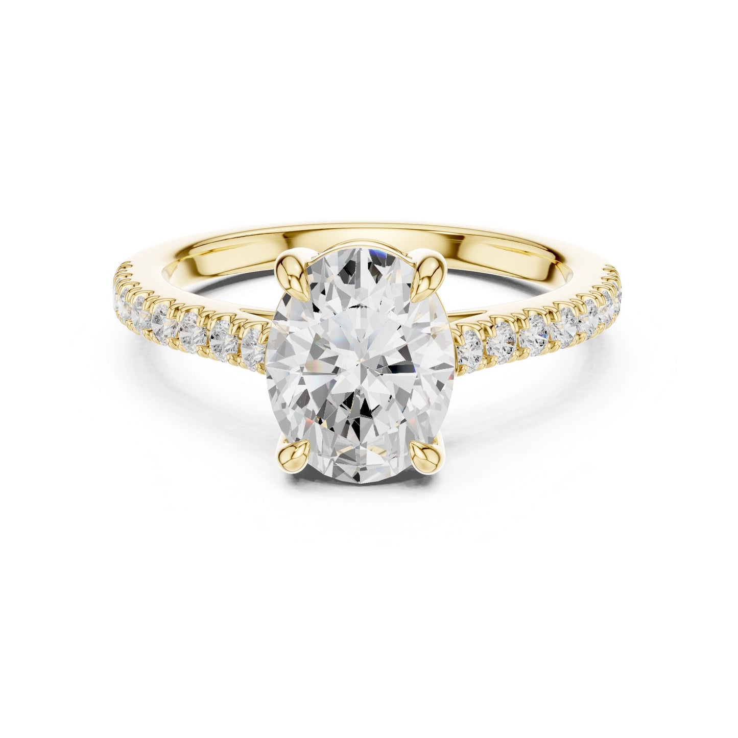 Oval Lab Grown Diamond Pave Engagement Ring
