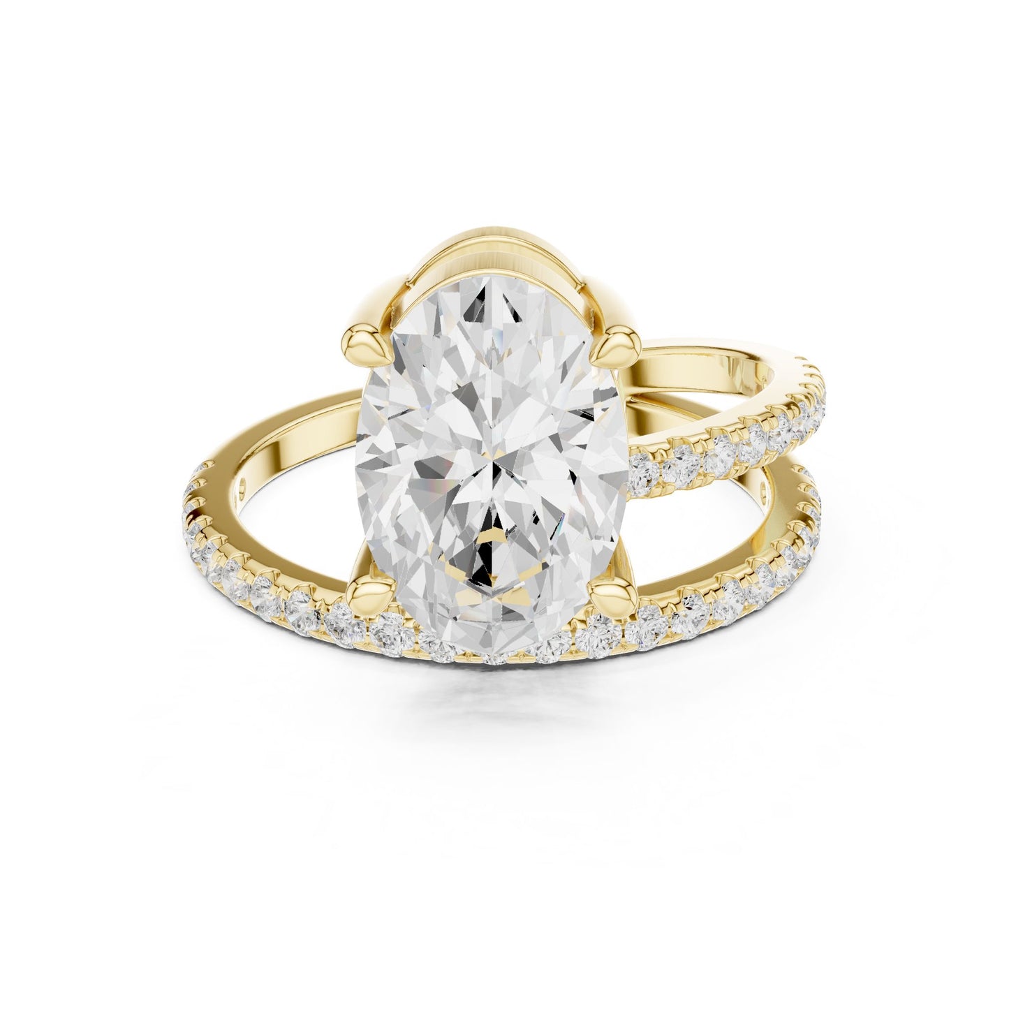 Oval Lab Grown Diamond Pave Engagement Ring
