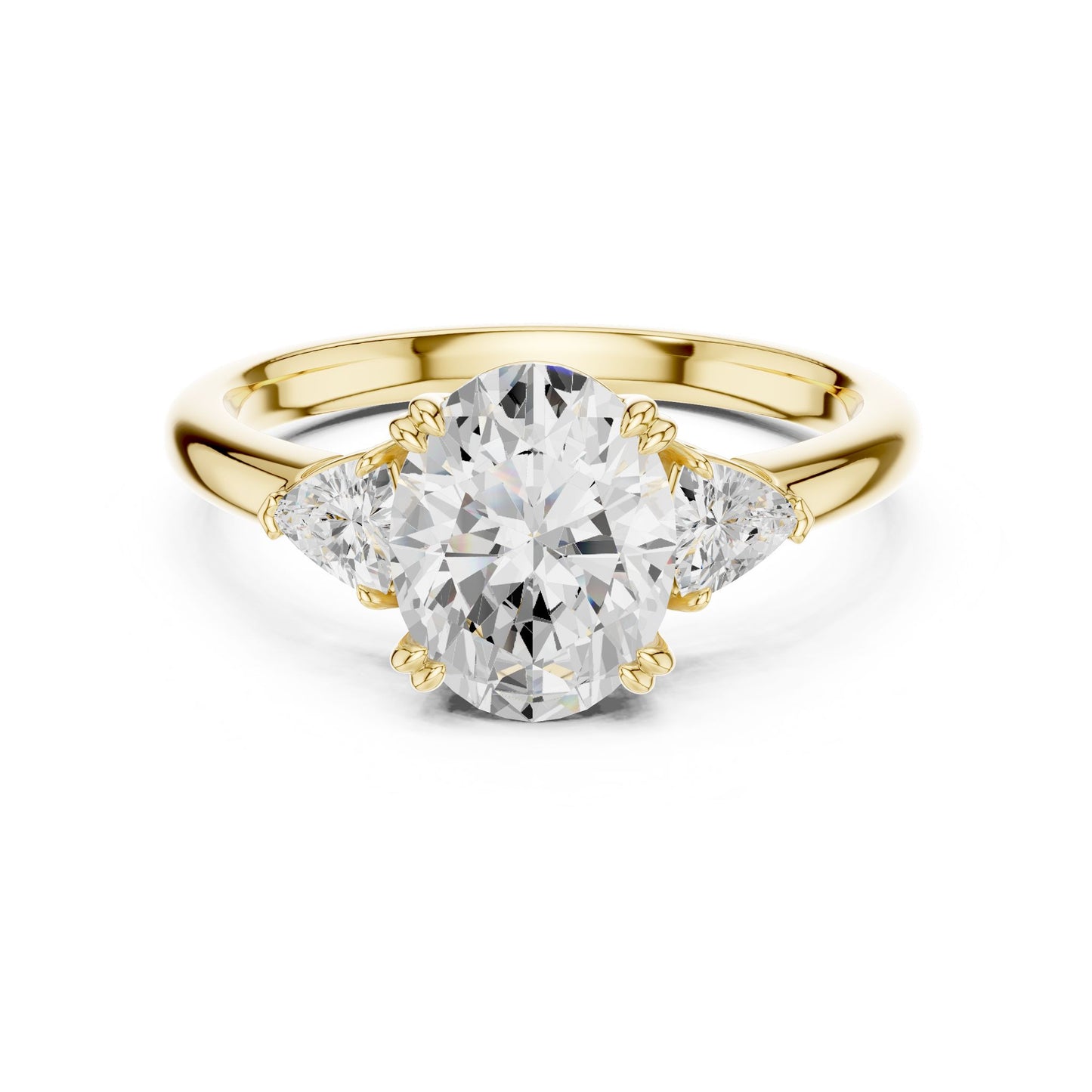Oval Lab Grown Diamond Three-Stone Engagement Ring