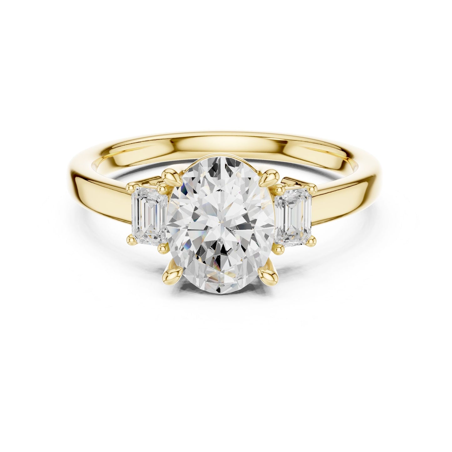 Oval Lab Grown Diamond Three-Stone Engagement Ring