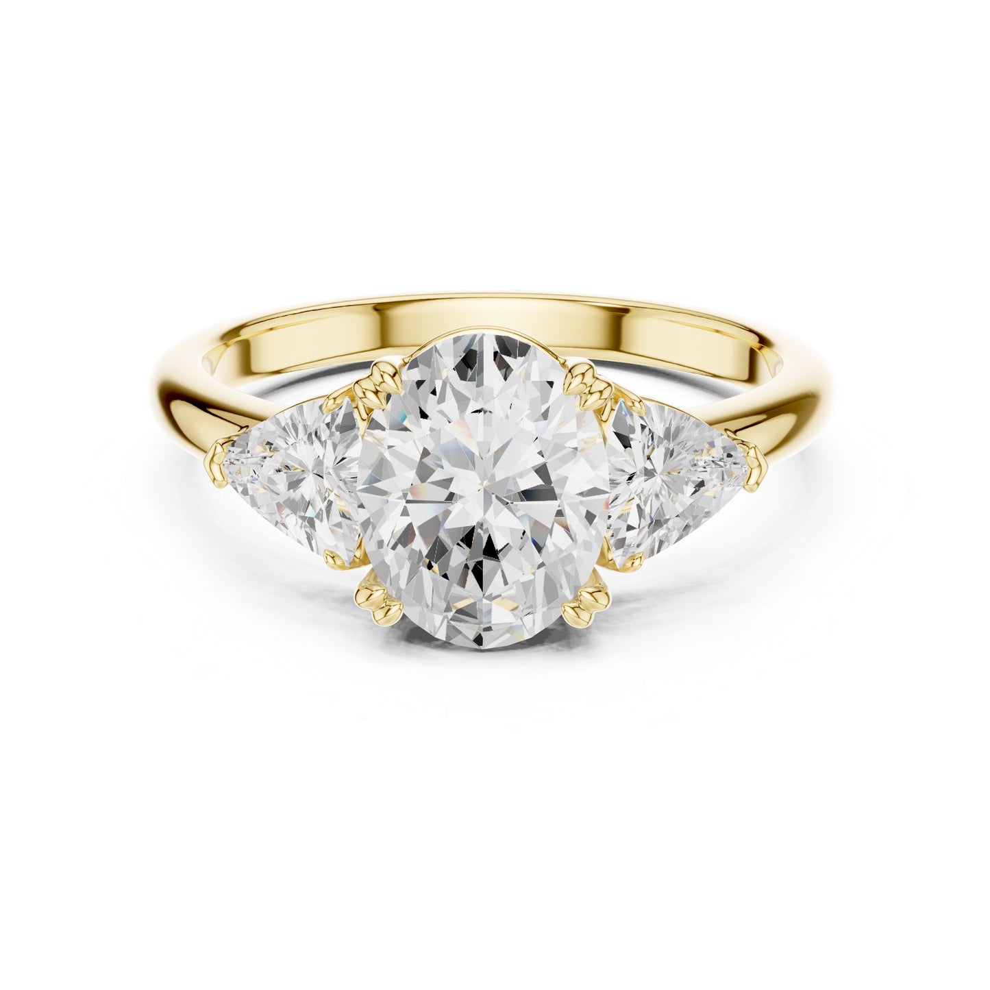 Oval Lab Grown Diamond Three-Stone Engagement Ring