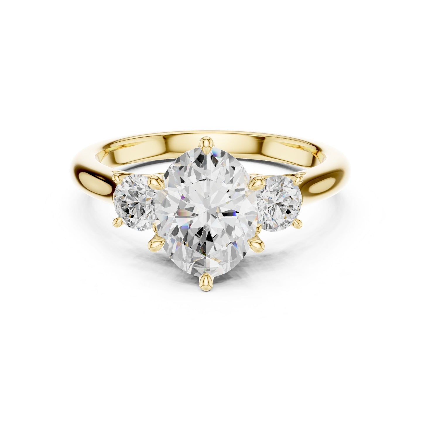 Oval Lab Grown Diamond Three-Stone Engagement Ring