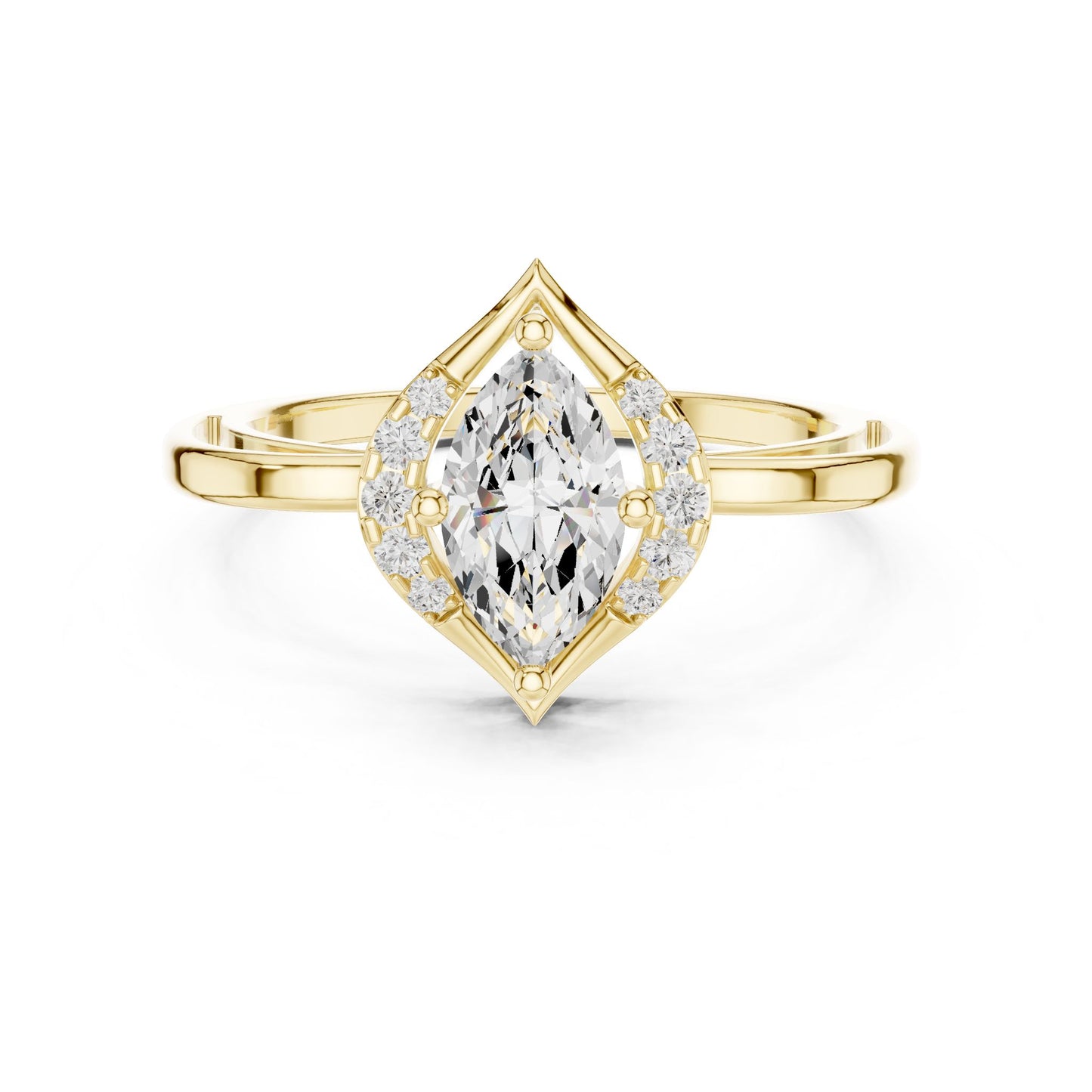 Pear Lab Grown Diamond Halo Engagement Ring