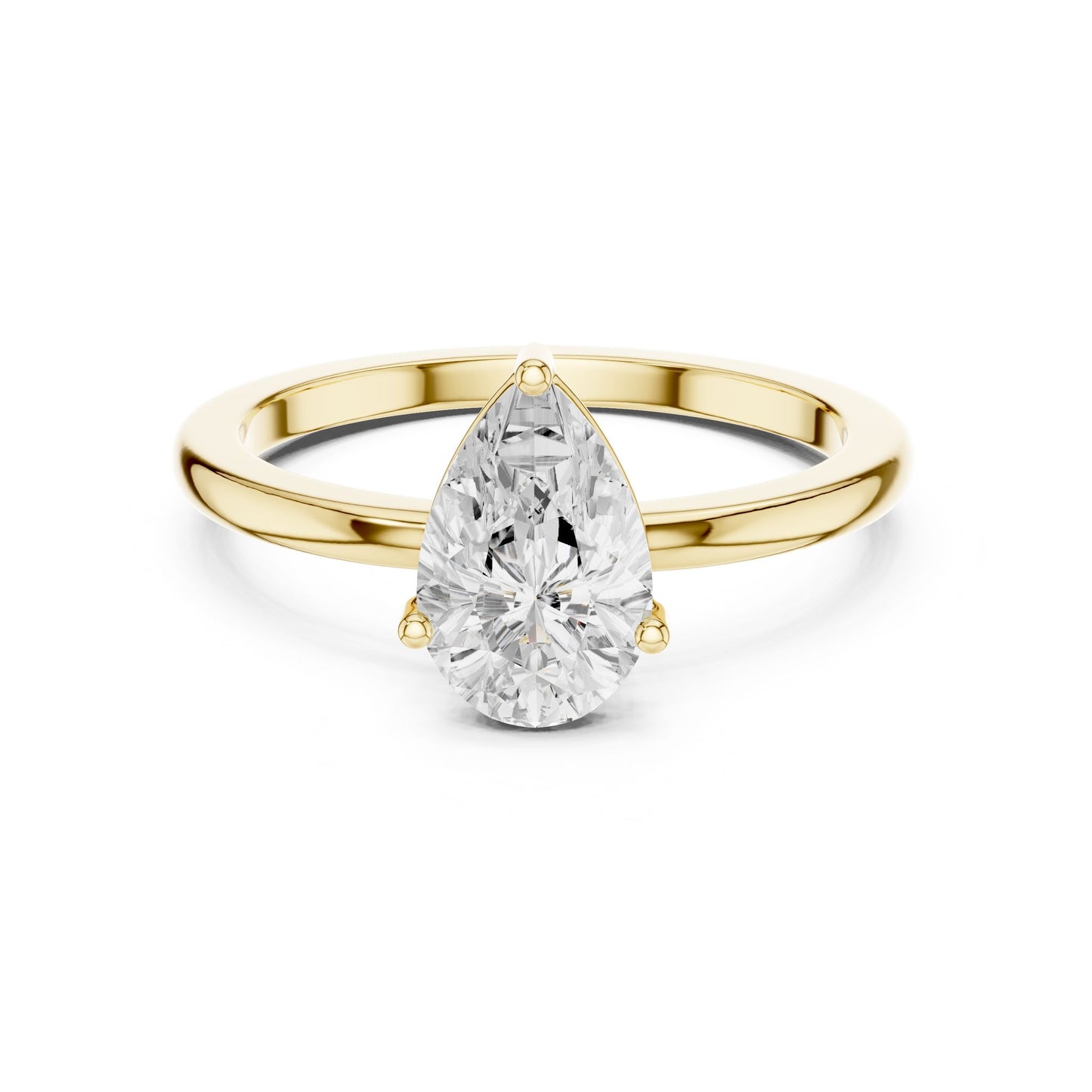 Pear Lab Grown Diamond Solitaire Engagement Ring