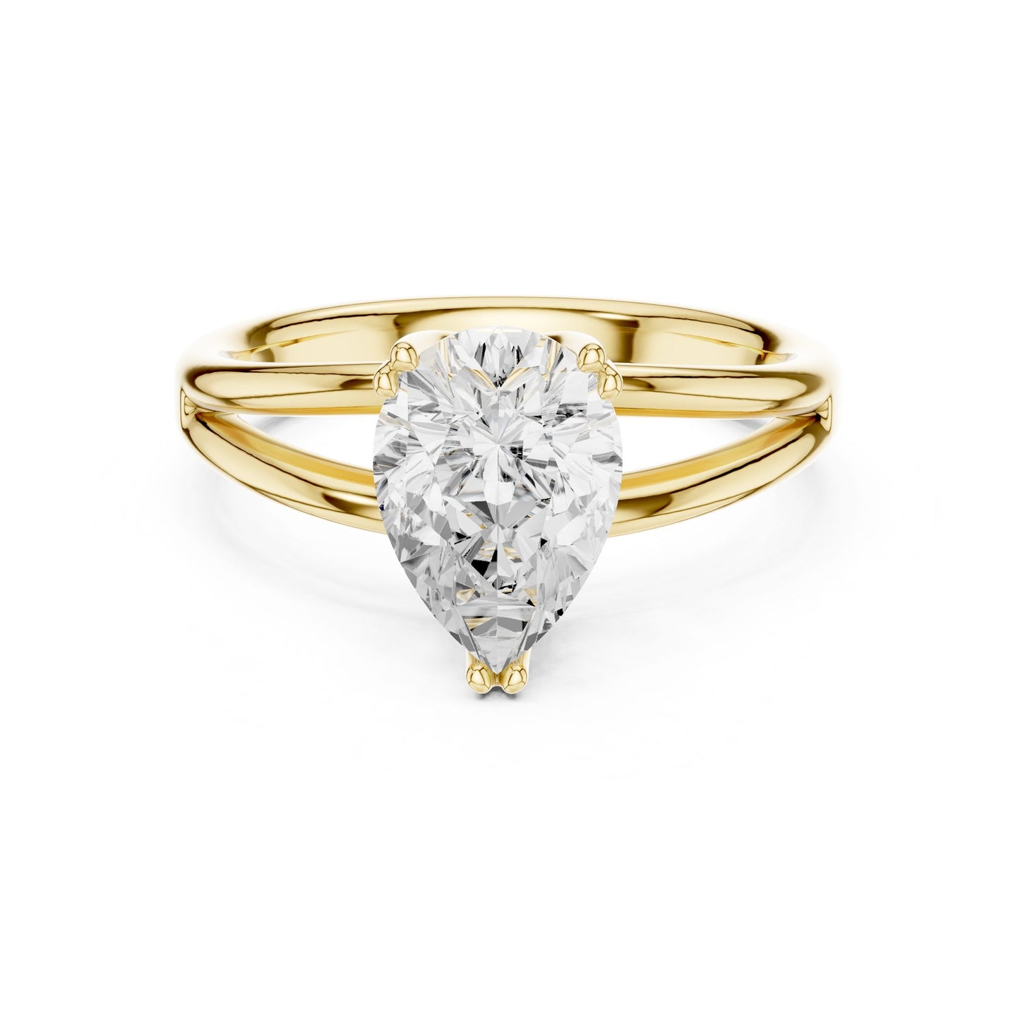 Pear Lab Grown Diamond Solitaire Engagement Ring