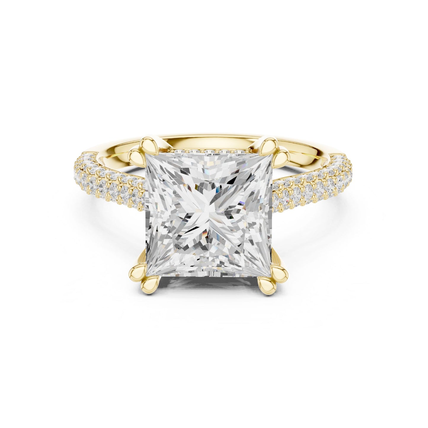 Princess Lab Grown Diamond Cathedral Engagement Ring
