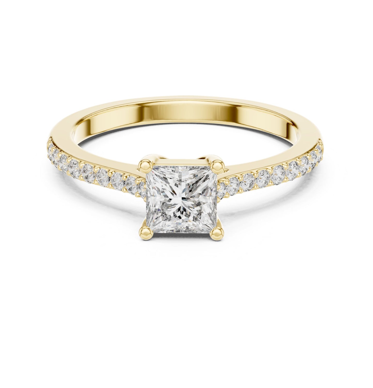 Princess Lab Grown Diamond Cathedral Engagement Ring