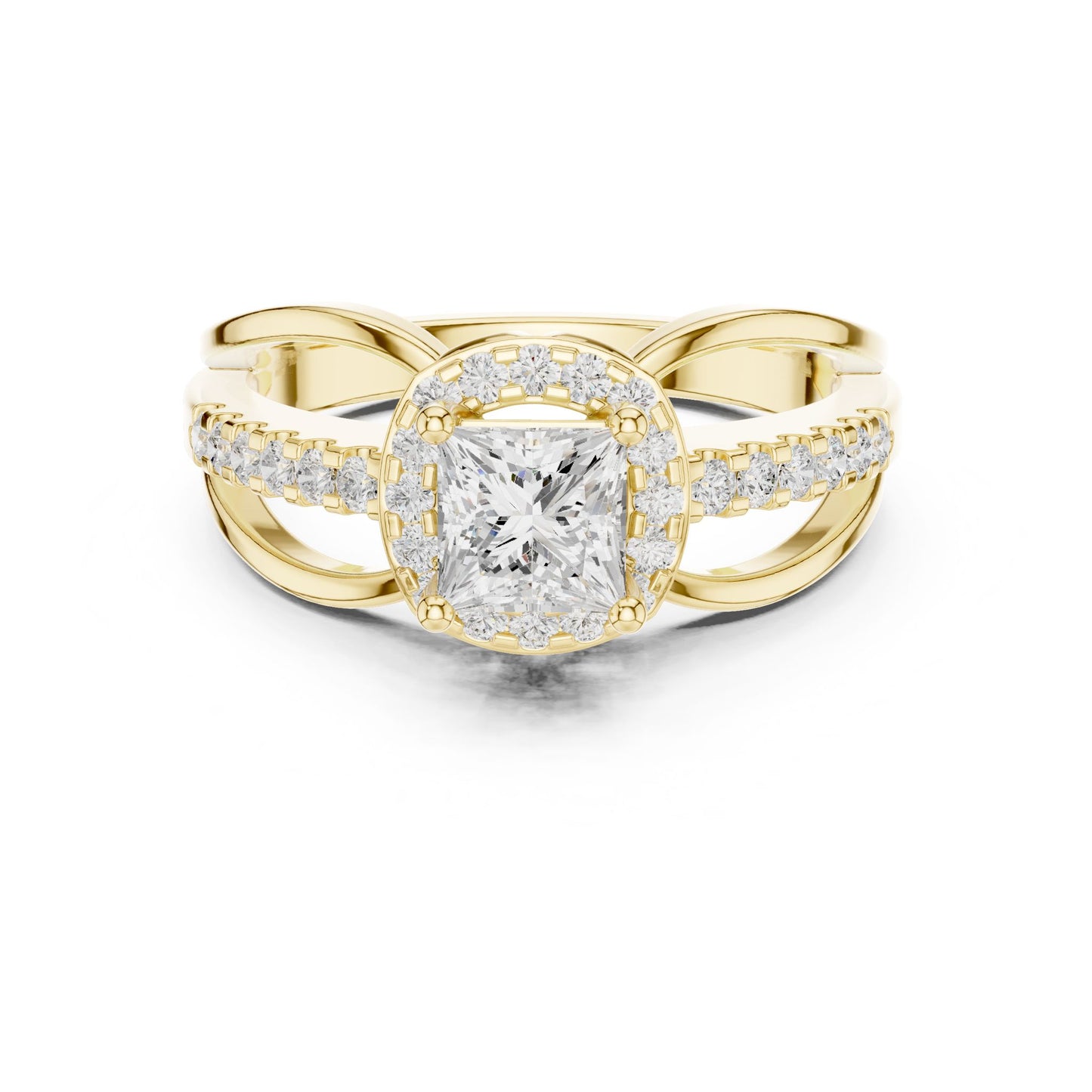 Princess Lab Grown Diamond Halo Engagement Ring