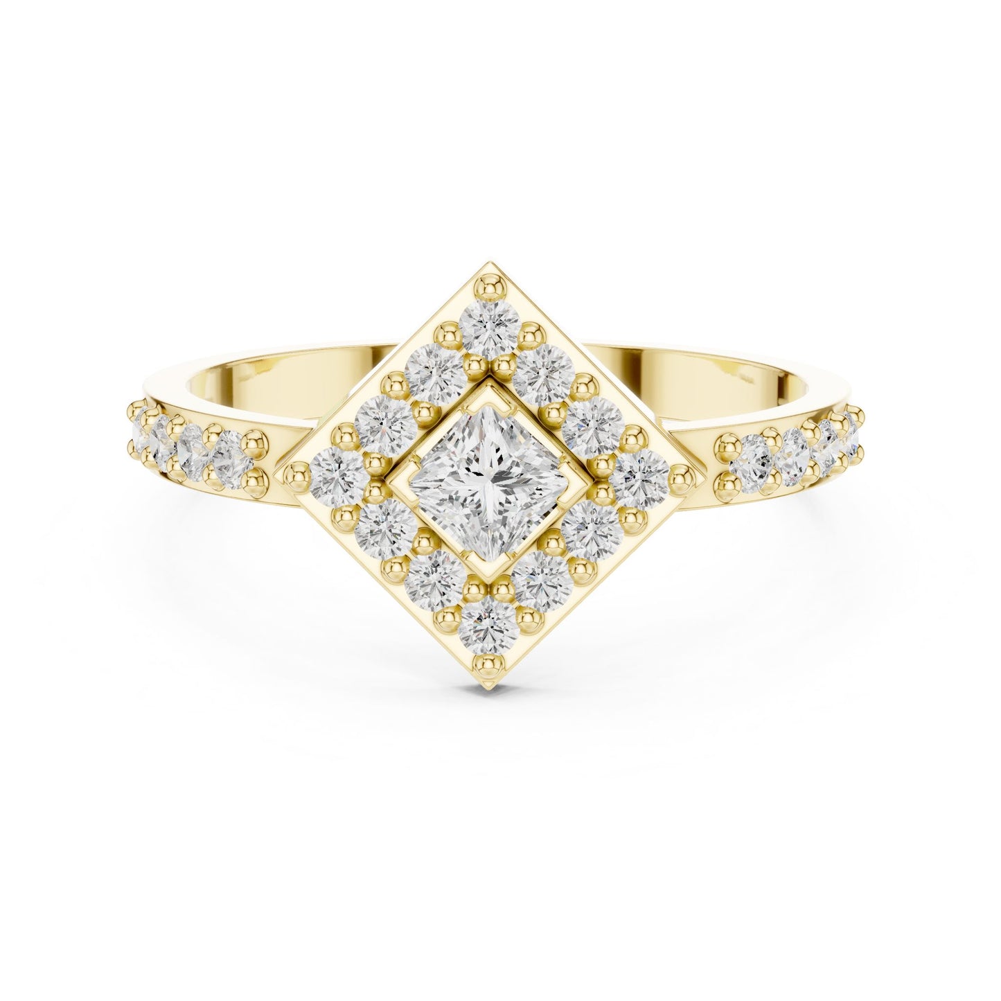 Princess Lab Grown Diamond Halo Engagement Ring
