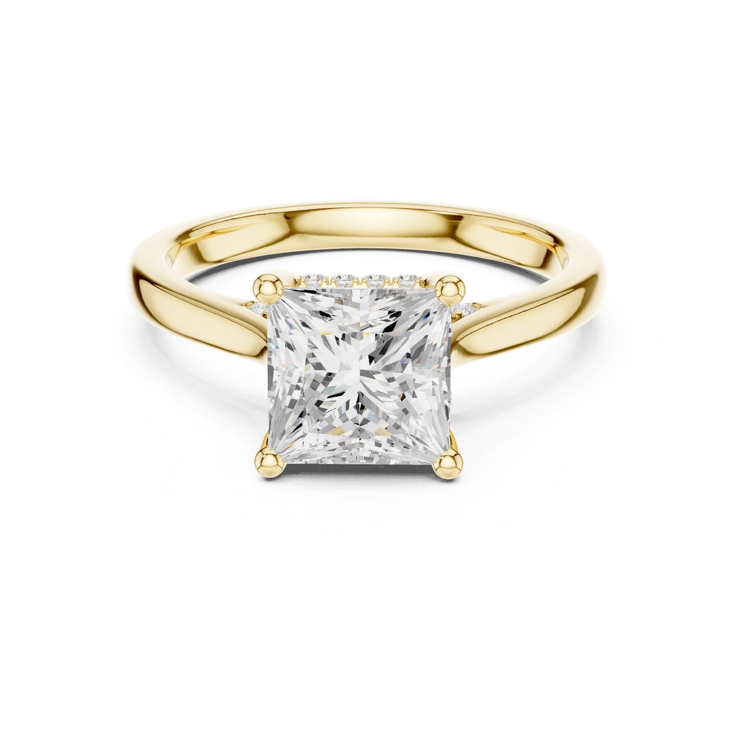 Princess Lab Grown Diamond Hidden Halo Engagement Ring