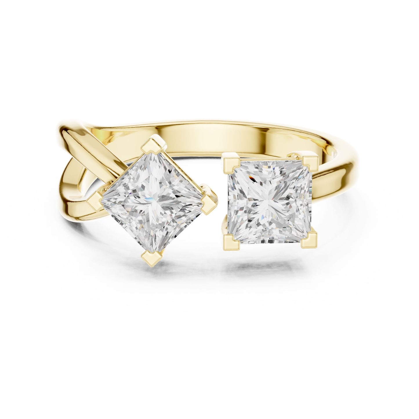 Princess Lab Grown Diamond Three-Stone Engagement Ring