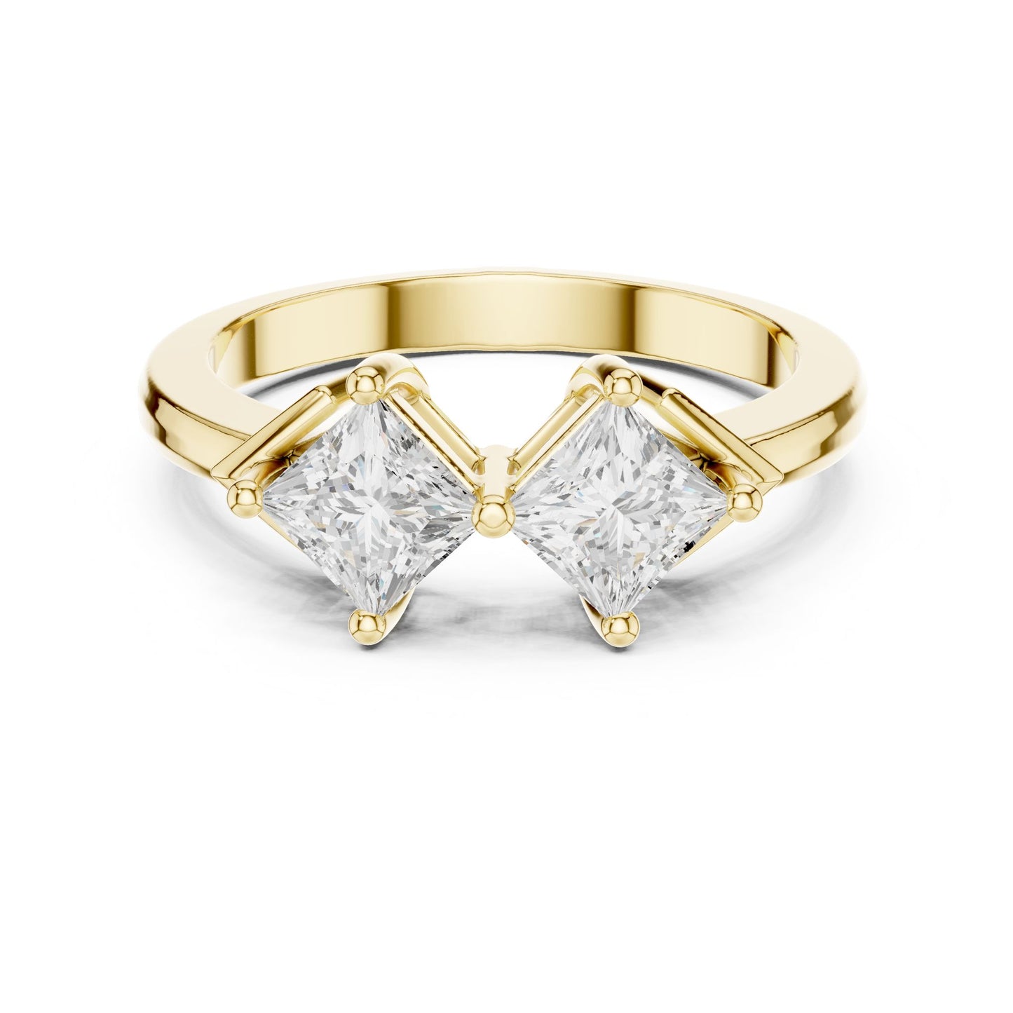 Princess Lab Grown Diamond Three-Stone Engagement Ring