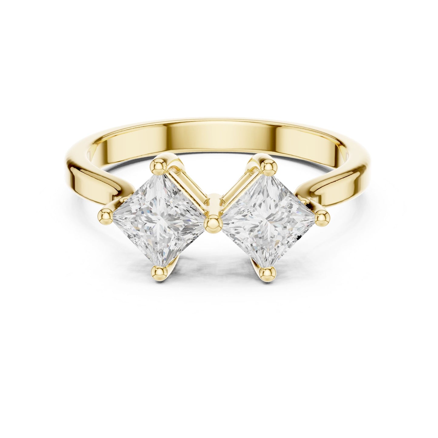 Princess Lab Grown Diamond Three-Stone Engagement Ring