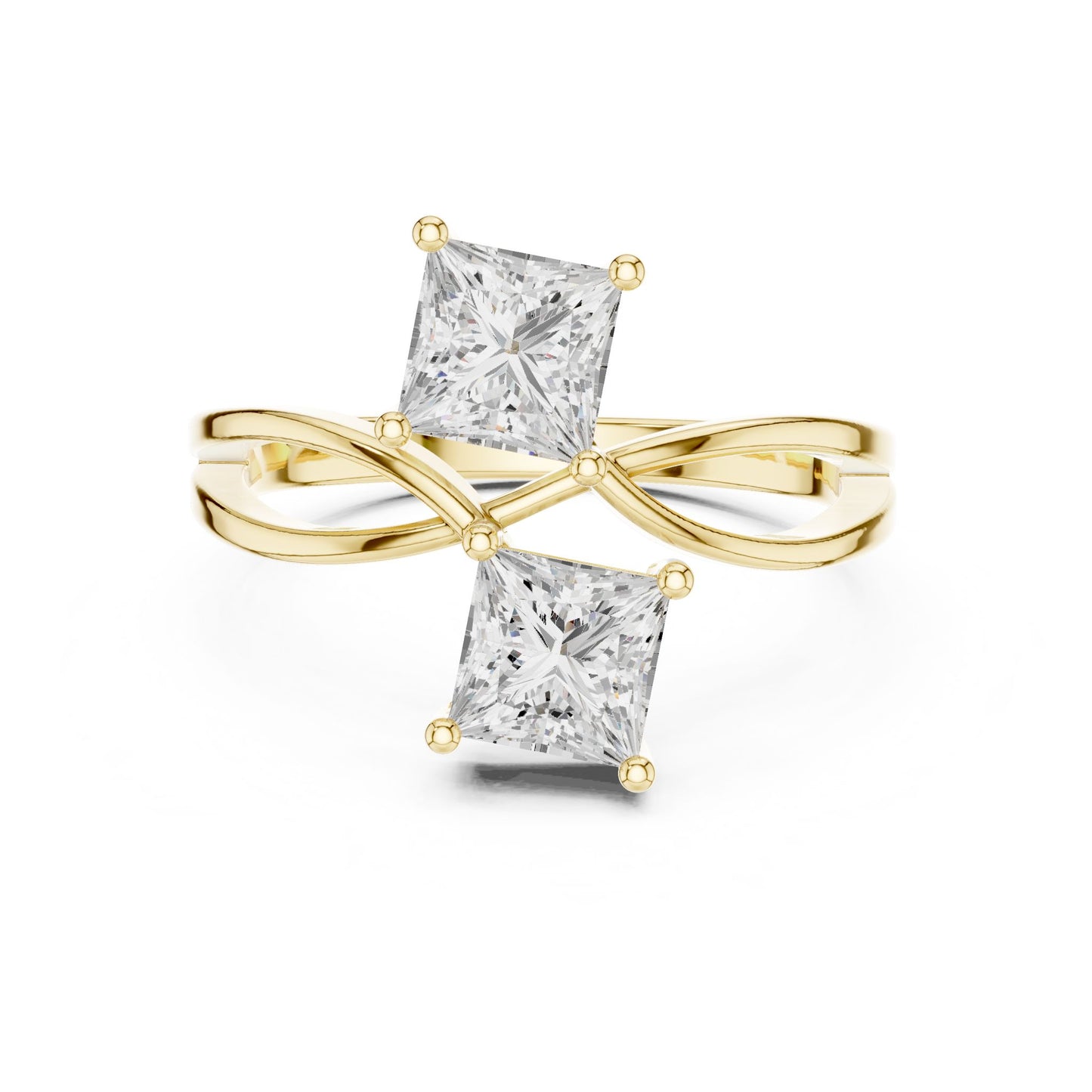 Princess Lab Grown Diamond Three-Stone Engagement Ring