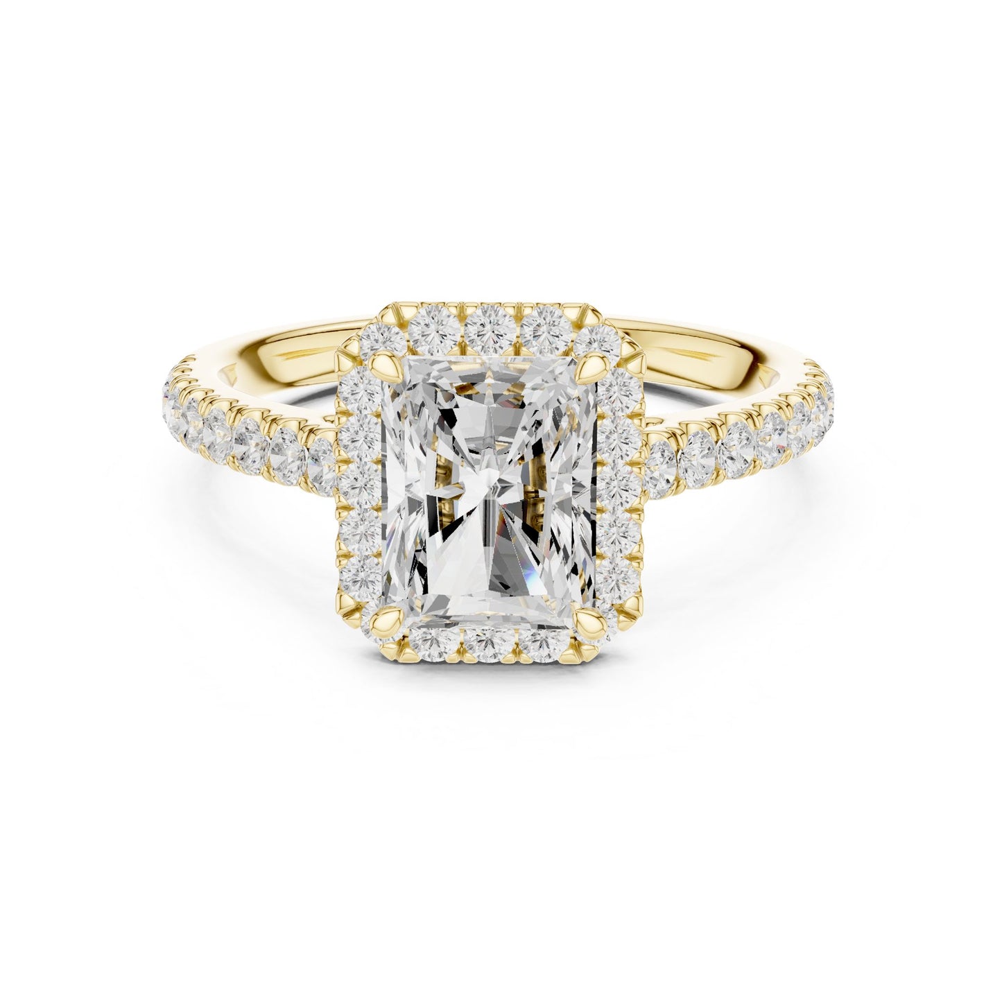 Radiant Lab Grown Diamond Halo Engagement Ring