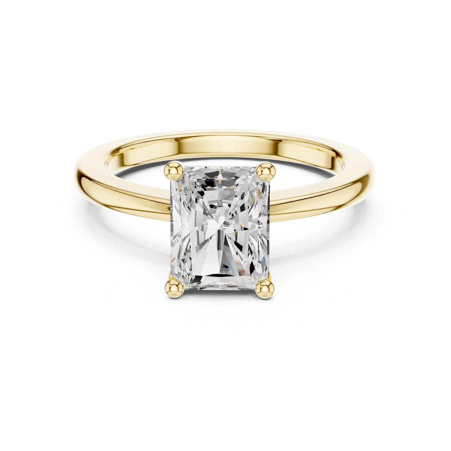 Radiant Lab Grown Diamond Solitaire Engagement Ring