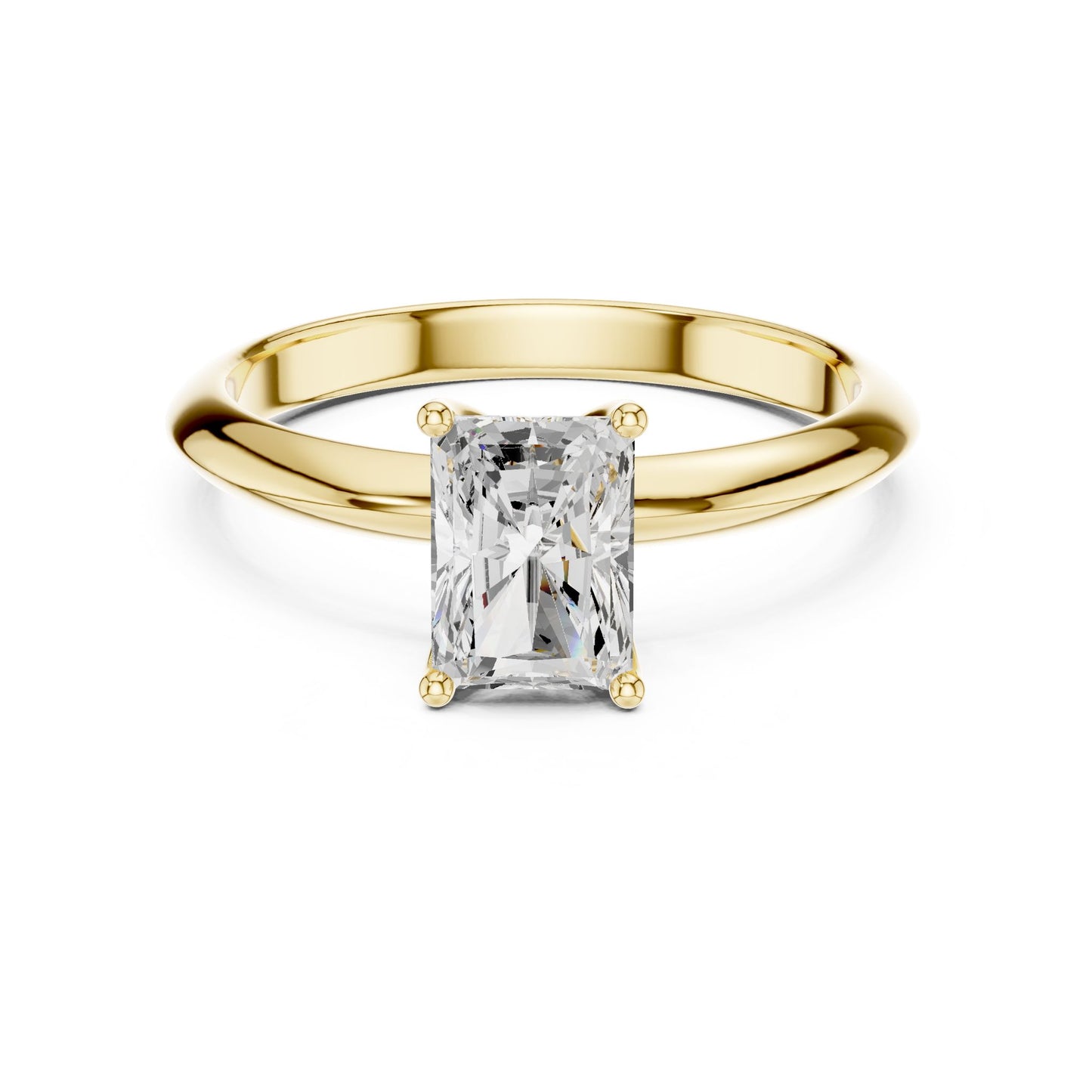 Radiant Lab Grown Diamond Solitaire Engagement Ring