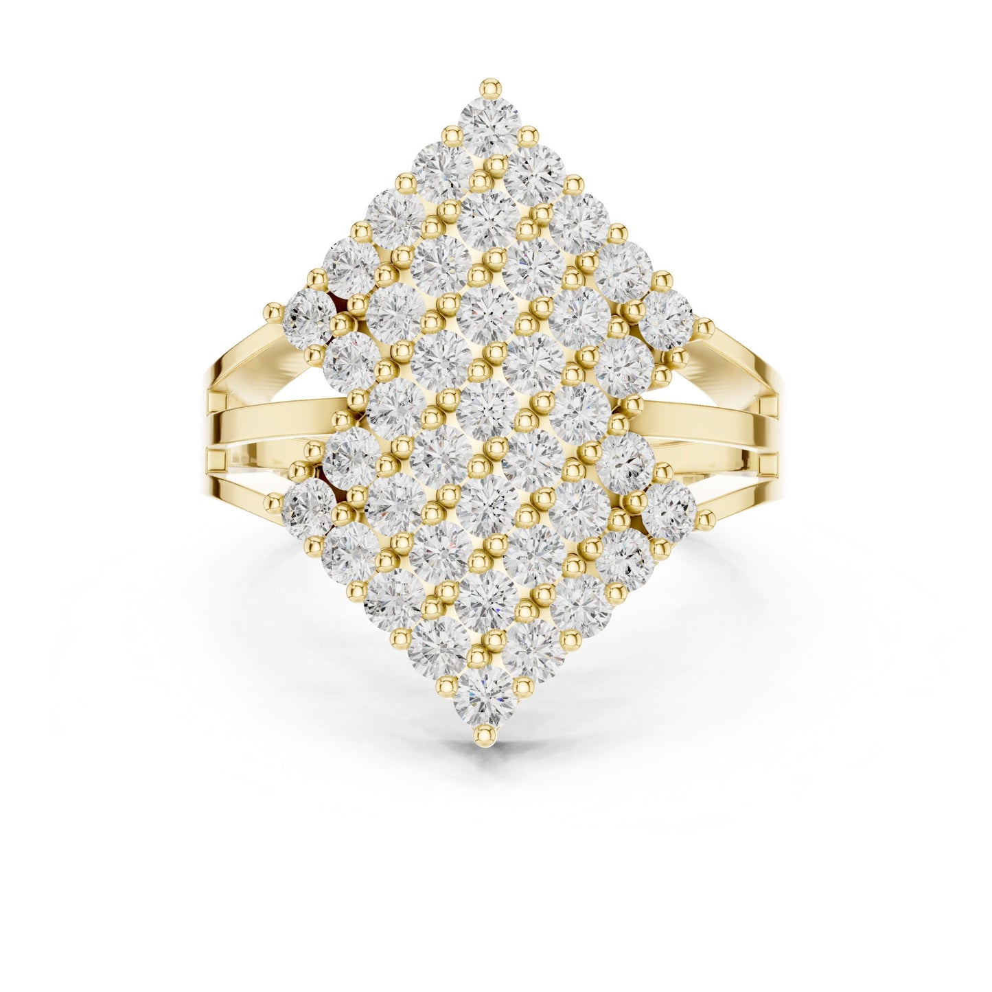 Round Lab Grown Diamond Cluster Engagement Ring