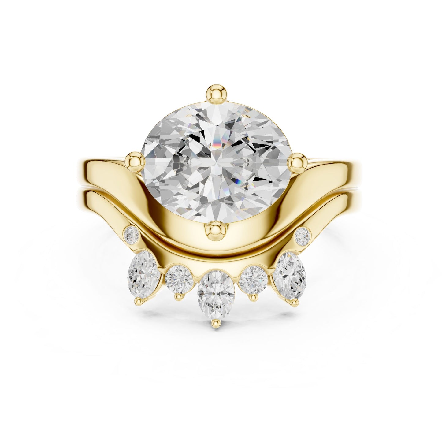 Round Lab Grown Diamond Hidden Halo Engagement Ring