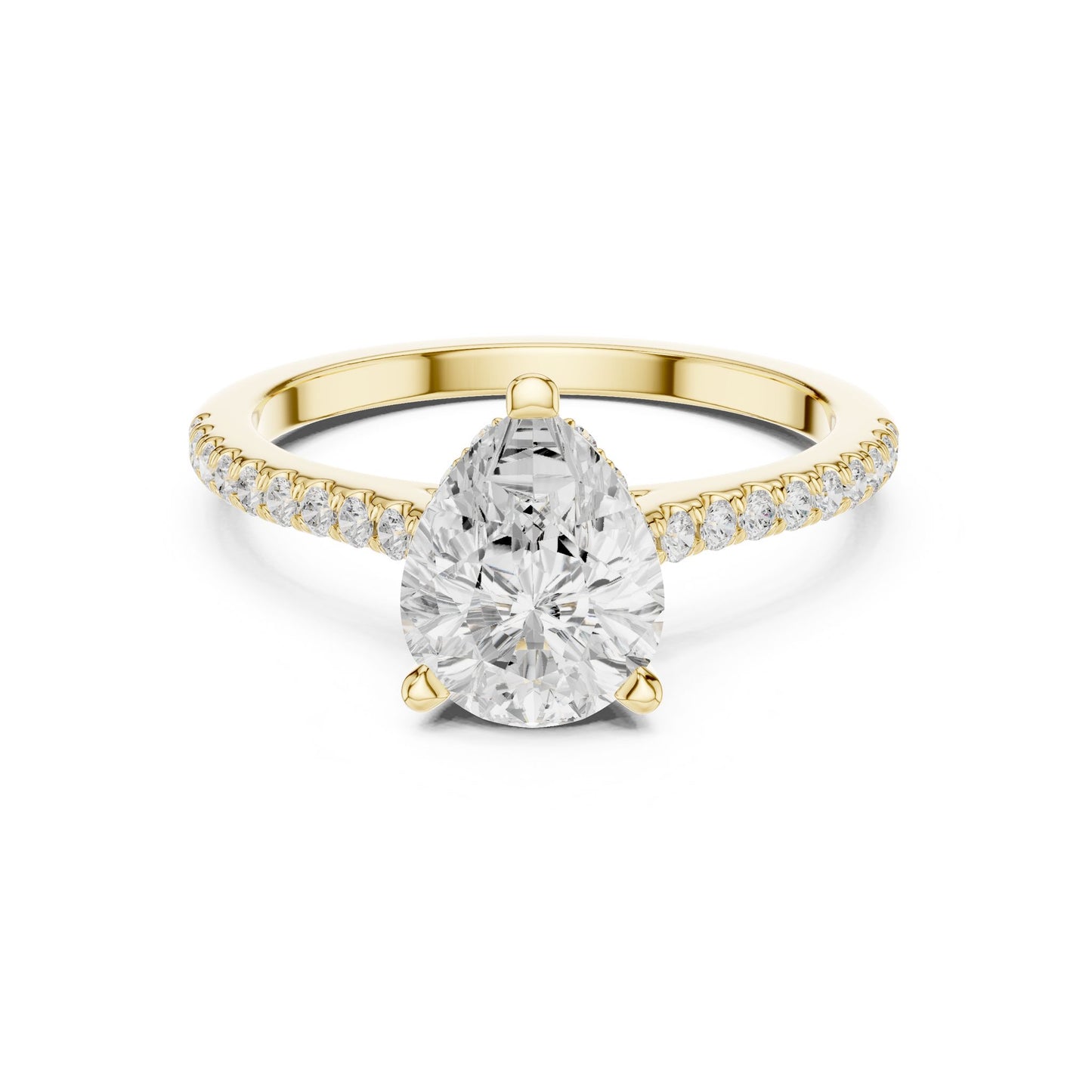 Round Lab Grown Diamond Pave Engagement Ring