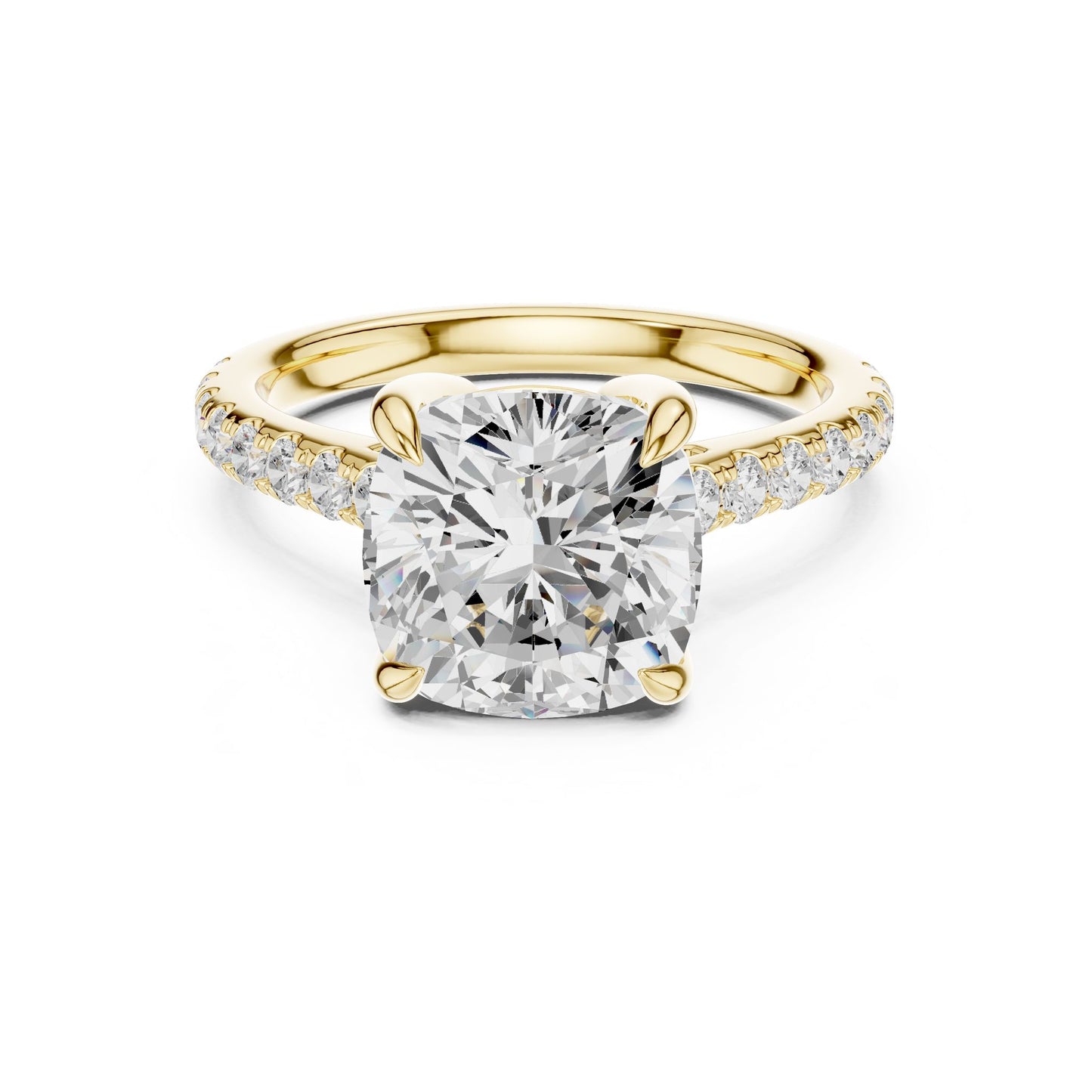 Round Lab Grown Diamond Pave Engagement Ring